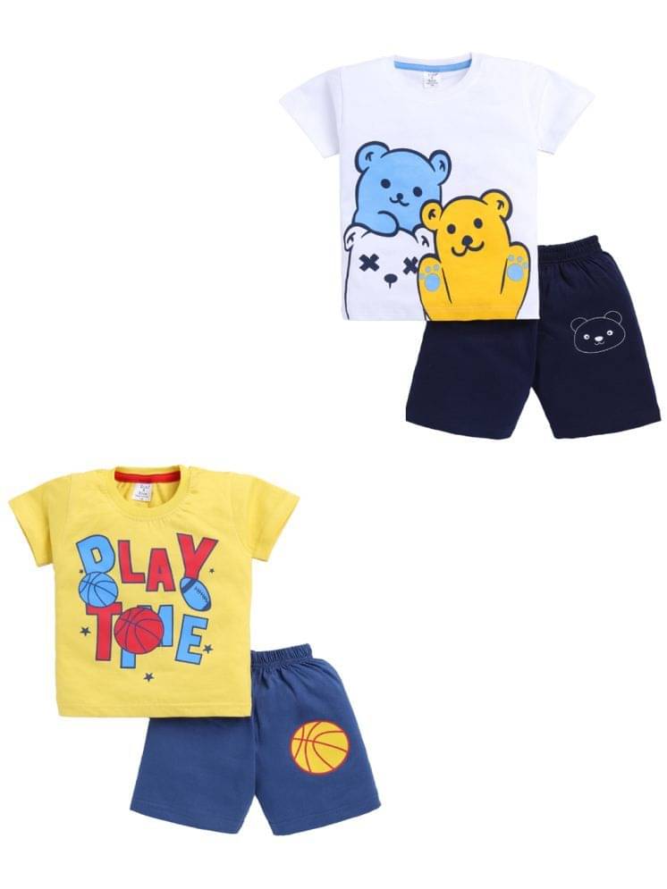 Todd N Teen Pack of 2 Baby Boys Cotton T-Shirt & Shorts ( Multicolor ) Todd N Teen Pack of 2 Baby Boys Cotton T-Shirt & Shorts ( Multicolor )