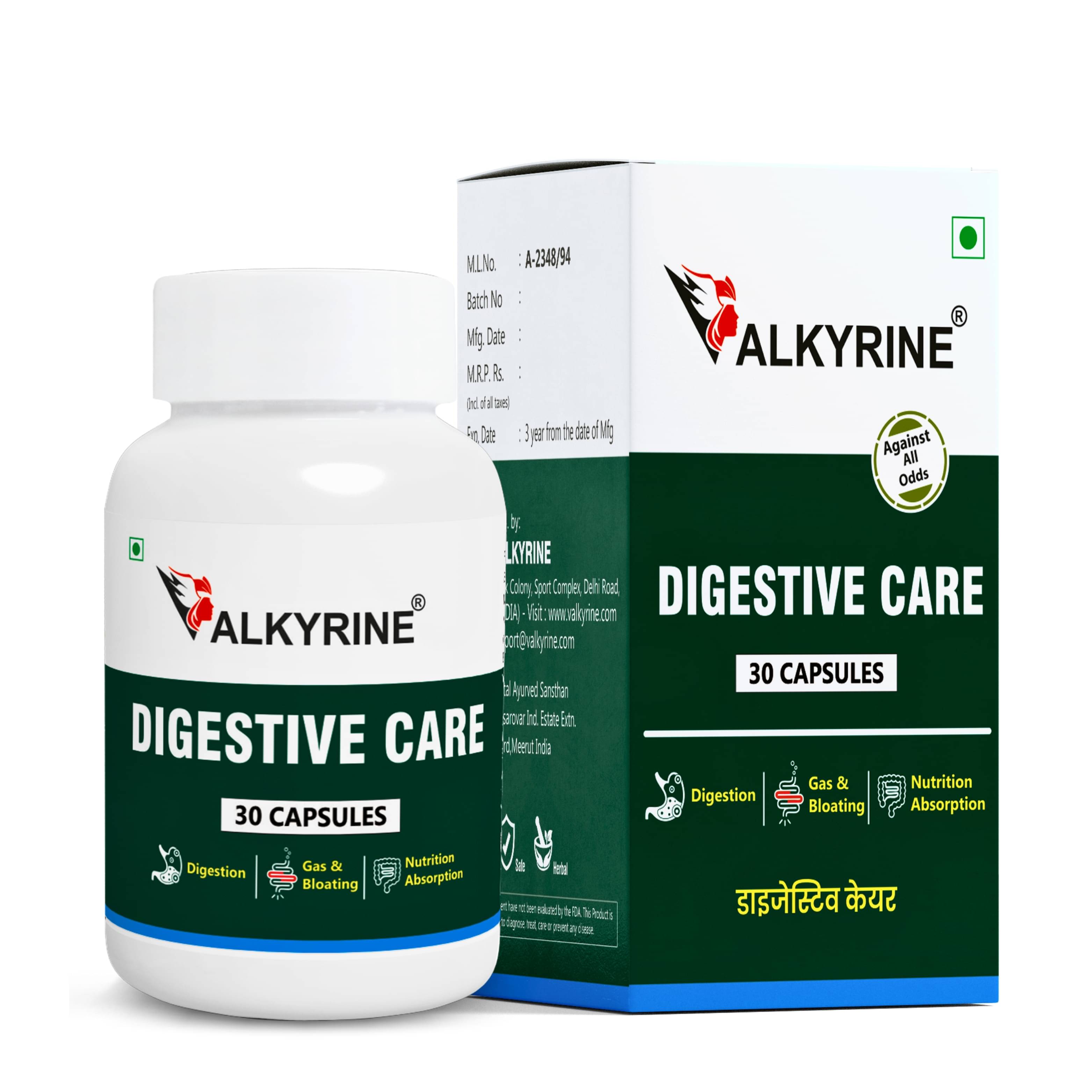    			VALKYRINE Capsules For Indigestion ( Pack of 1 )