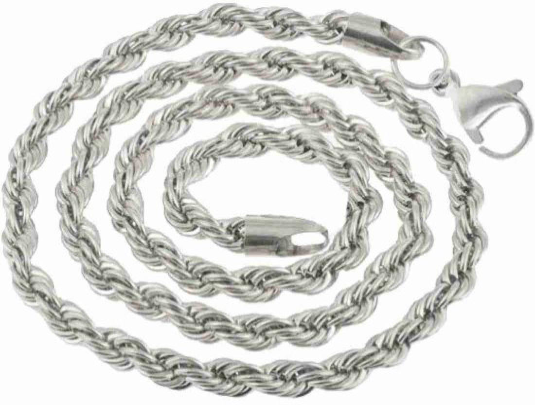     			WTM Rhodium Plated Chain ( Set of 1 )