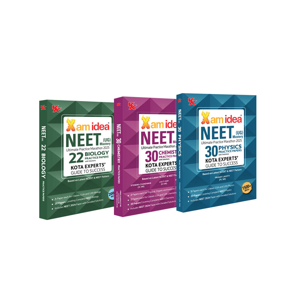 Xam Idea NEET UG (Physics, Chemistry, and, Biology ) | Set of 3 Practice Papers with Solutions by Kota Experts for 2025 Examination. Xam Idea NEET UG (Physics, Chemistry, and, Biology ) | Set of 3 Practice Papers with Solutions by Kota Experts for 2025 Examination.
