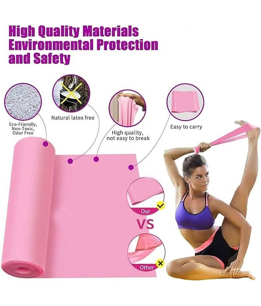 Yoga Band, Resistance Exercise Band for Training Latex-Free Anti-Allergic & Tear-Resistant TheraBand for Exercise, Stretching, Workout & Physiotherapy (Pink) Pack of 1 - Sports and Fitness Equipment | Buy online on ZillyBuy