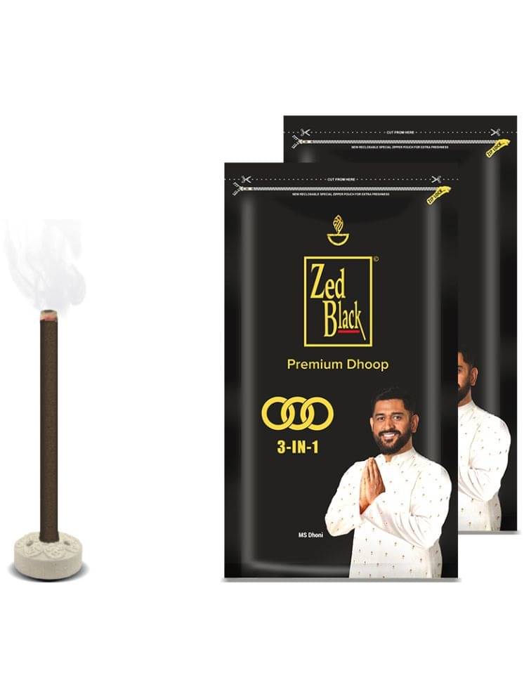     			Zed Black 3 In 1 Large Premium Dhoop Batti (Pack of 2)