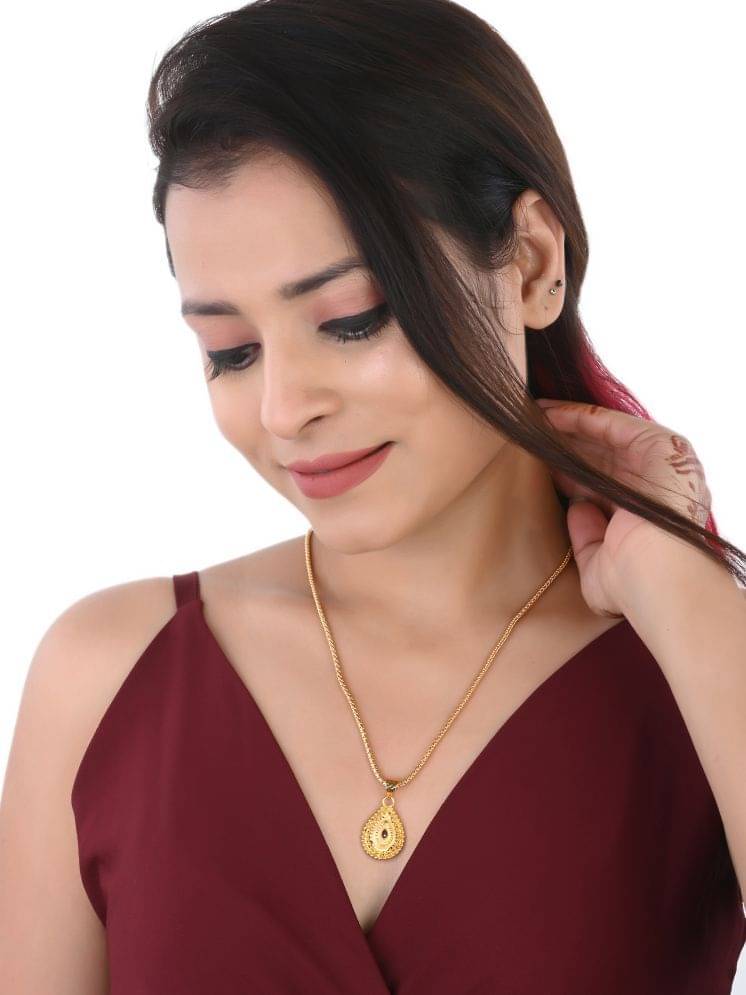 AanyaCentric Golden Pendant set ( Pack of 1 ) AanyaCentric Golden Pendant set ( Pack of 1 )