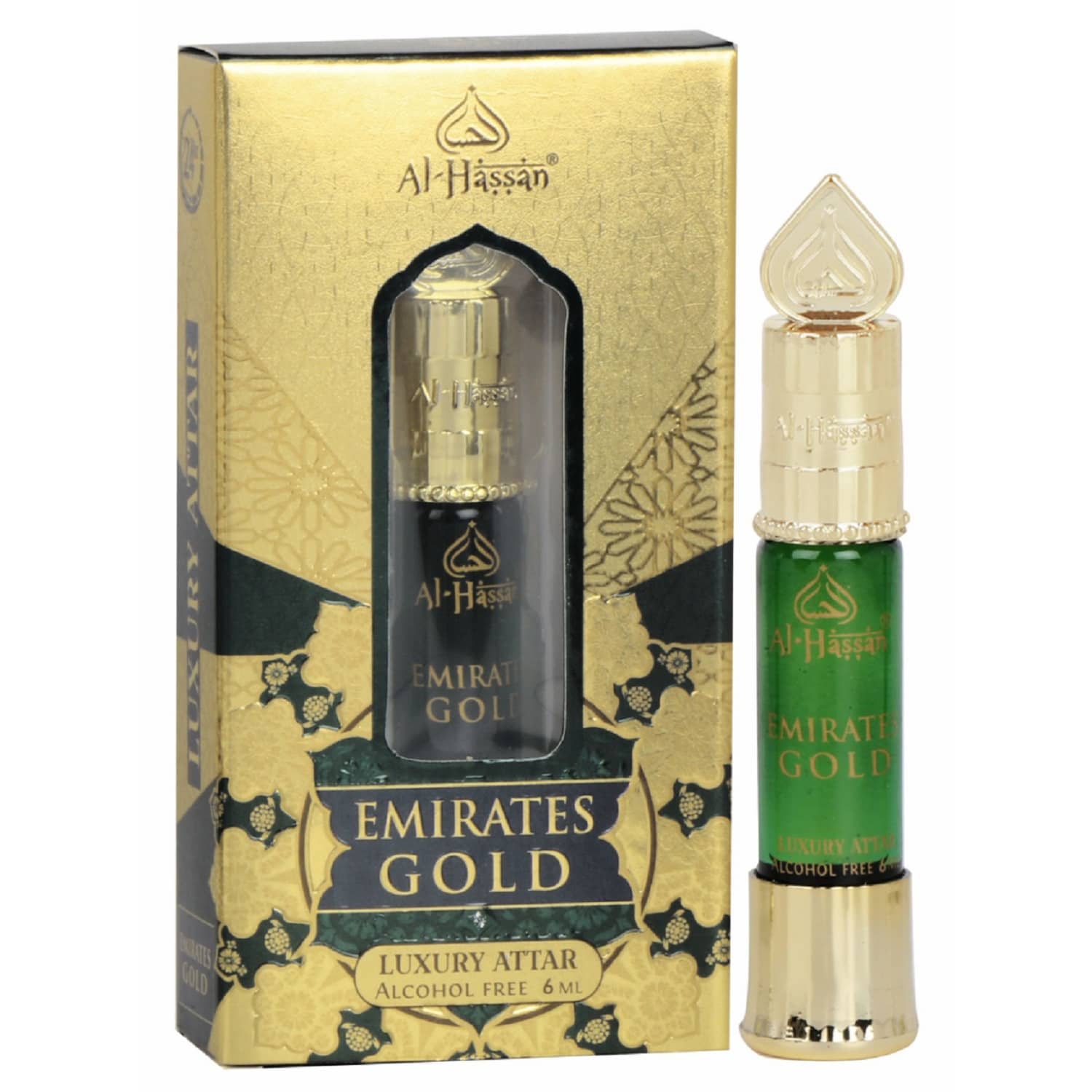 Al - Hassan Emirates Gold Attar For Men & Women Alcohol-free ittar Roll on 6 ml (Pack of 1)