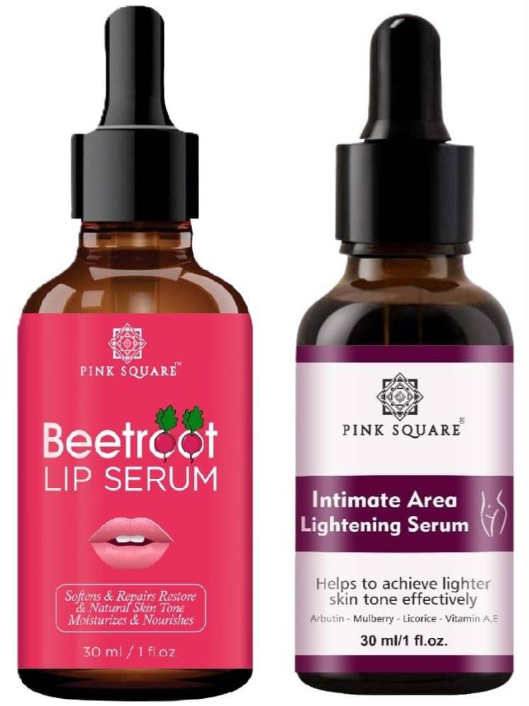     			Beetroot Extracts Lip Serum for Soften & Natural Lips & Intimate Area Lightening Serum for Lighter Skin Tone Effectively (Each,30ml) - Set of 2 Items