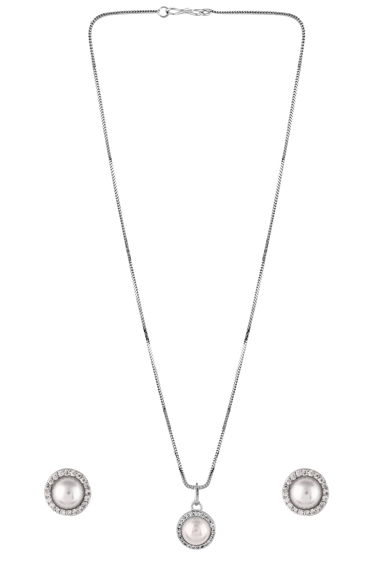     			Bhagya Lakshmi Silver Pendant set ( Pack of 1 )