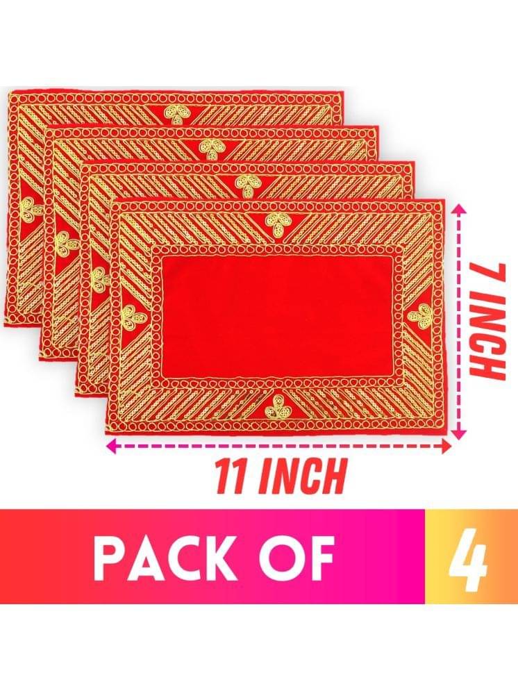     			Bhakti Lehar Pooja Cloth for God Idol ( 7 x 11 Inch ) - ( Pack of 4 )
