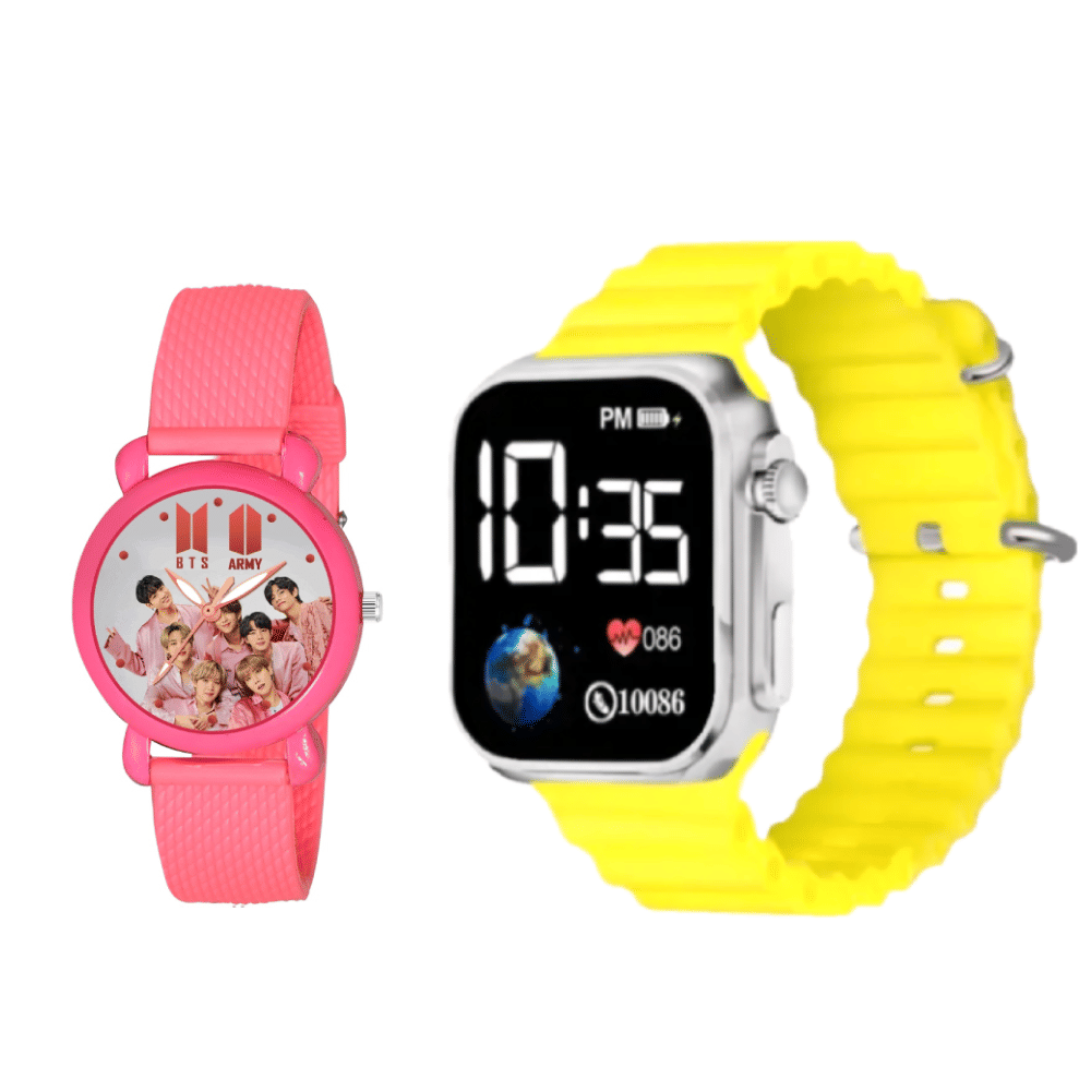     			DECLASSE Pink Silicon Analog-Digital Men's Watch