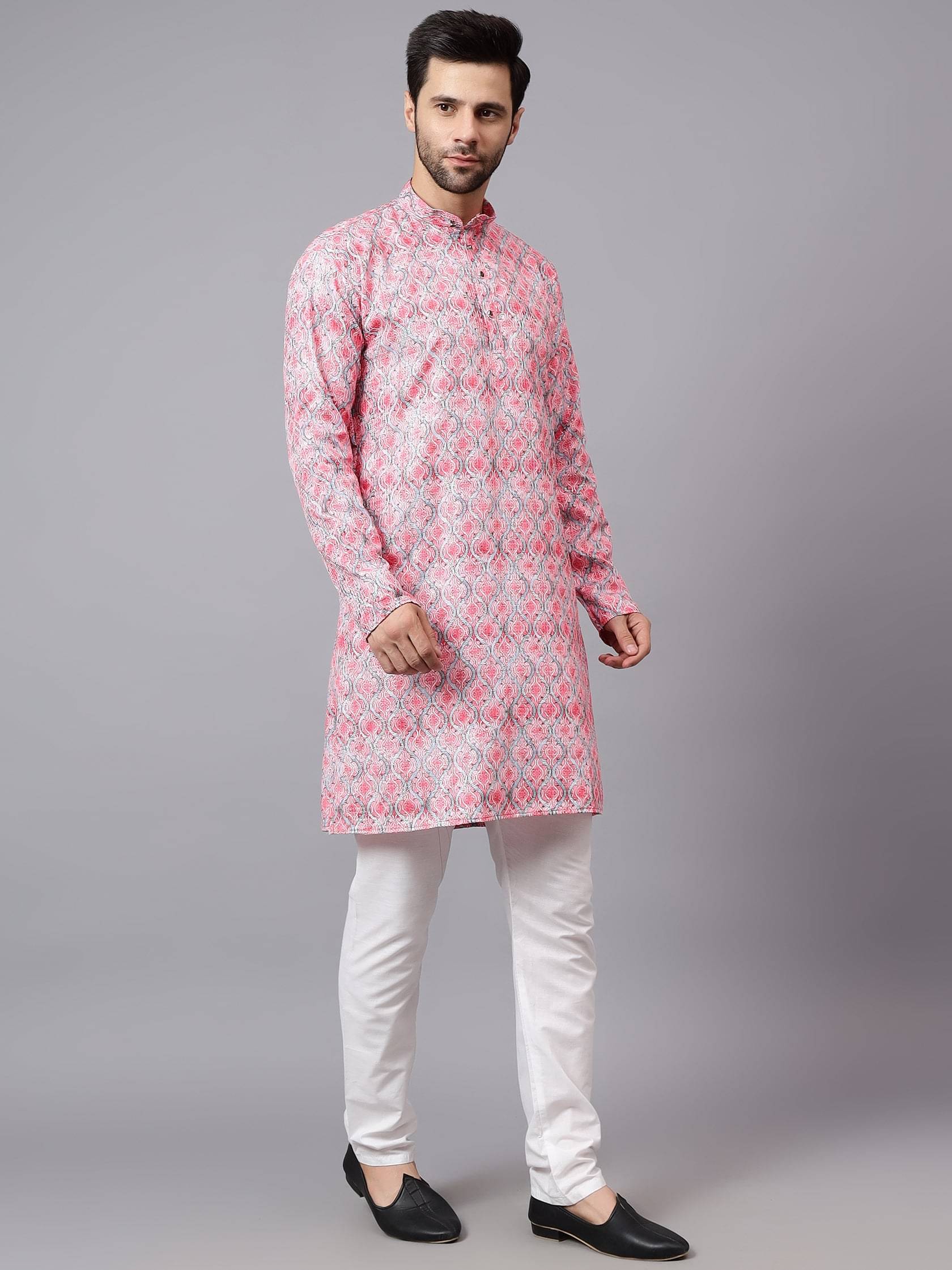 FIREFISH Pink Rayon Regular Fit Men's Kurta Pyjama Set ( Pack of 1 ) FIREFISH Pink Rayon Regular Fit Men's Kurta Pyjama Set ( Pack of 1 )