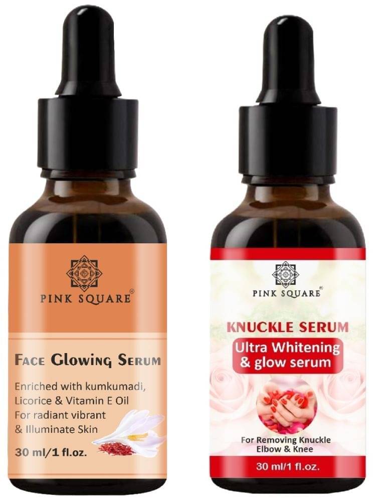 Face Glowing Serum for Radient Glow & Knuckle Serum - Ultra Whitening & Glowing Skin (Each,30ml) - Set of 2 Items Face Glowing Serum for Radient Glow & Knuckle Serum - Ultra Whitening & Glowing Skin (Each,30ml) - Set of 2 Items