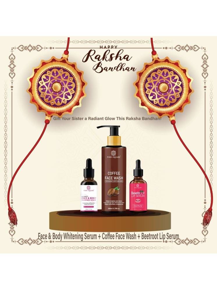     			Face and Body Whitening Serum 30ml, Coffee Face Wash 200ml & Beetroot Lip Serum for Soft Lips 30ml - Combo of 3