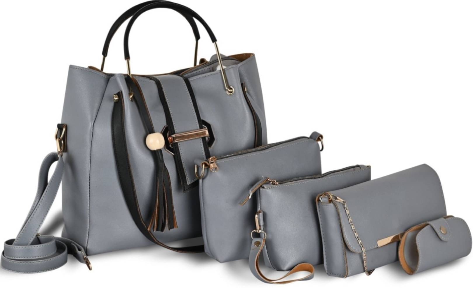     			Fargo Light Grey PU Handheld Bag