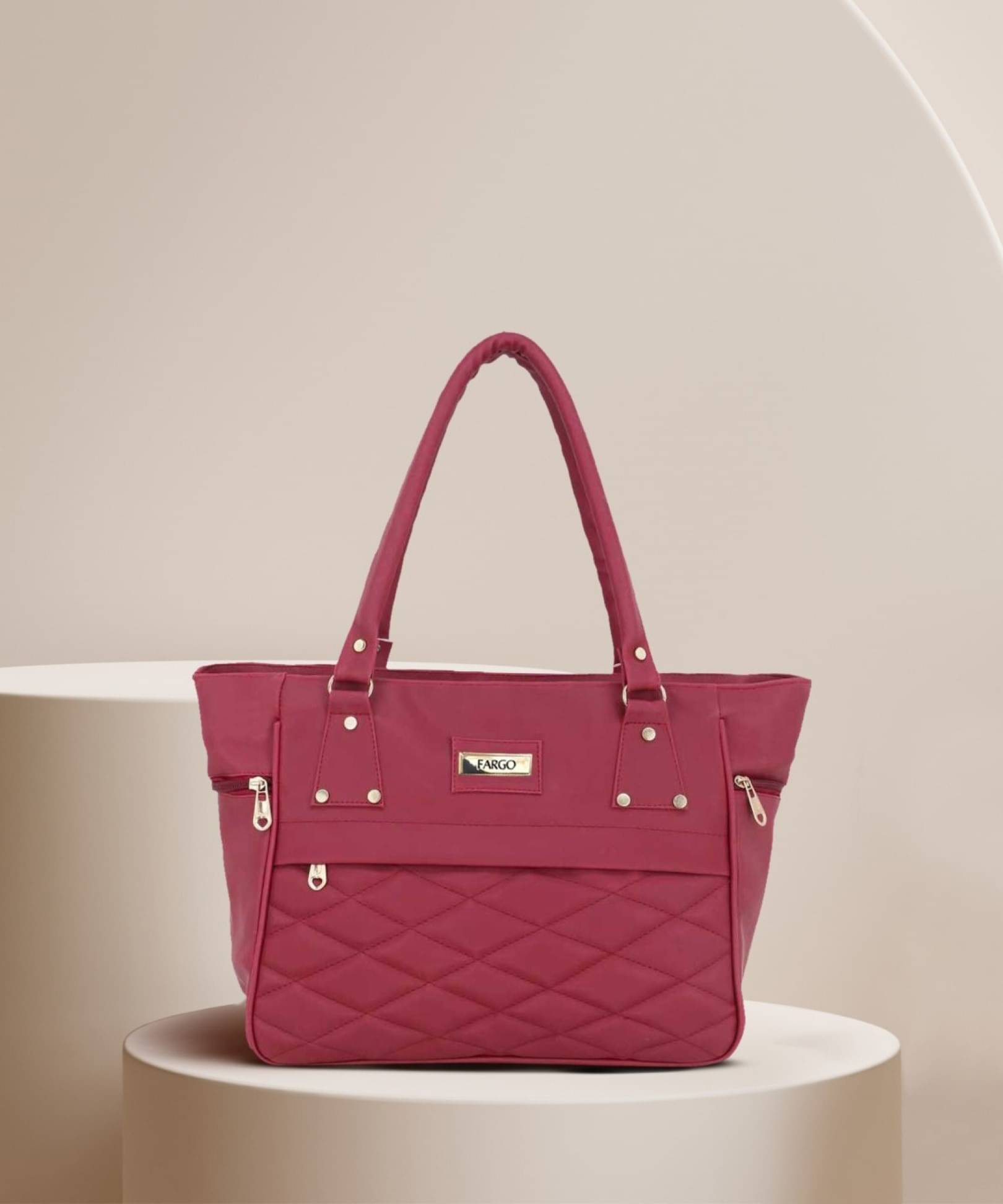     			Fargo Maroon PU Handheld Bag