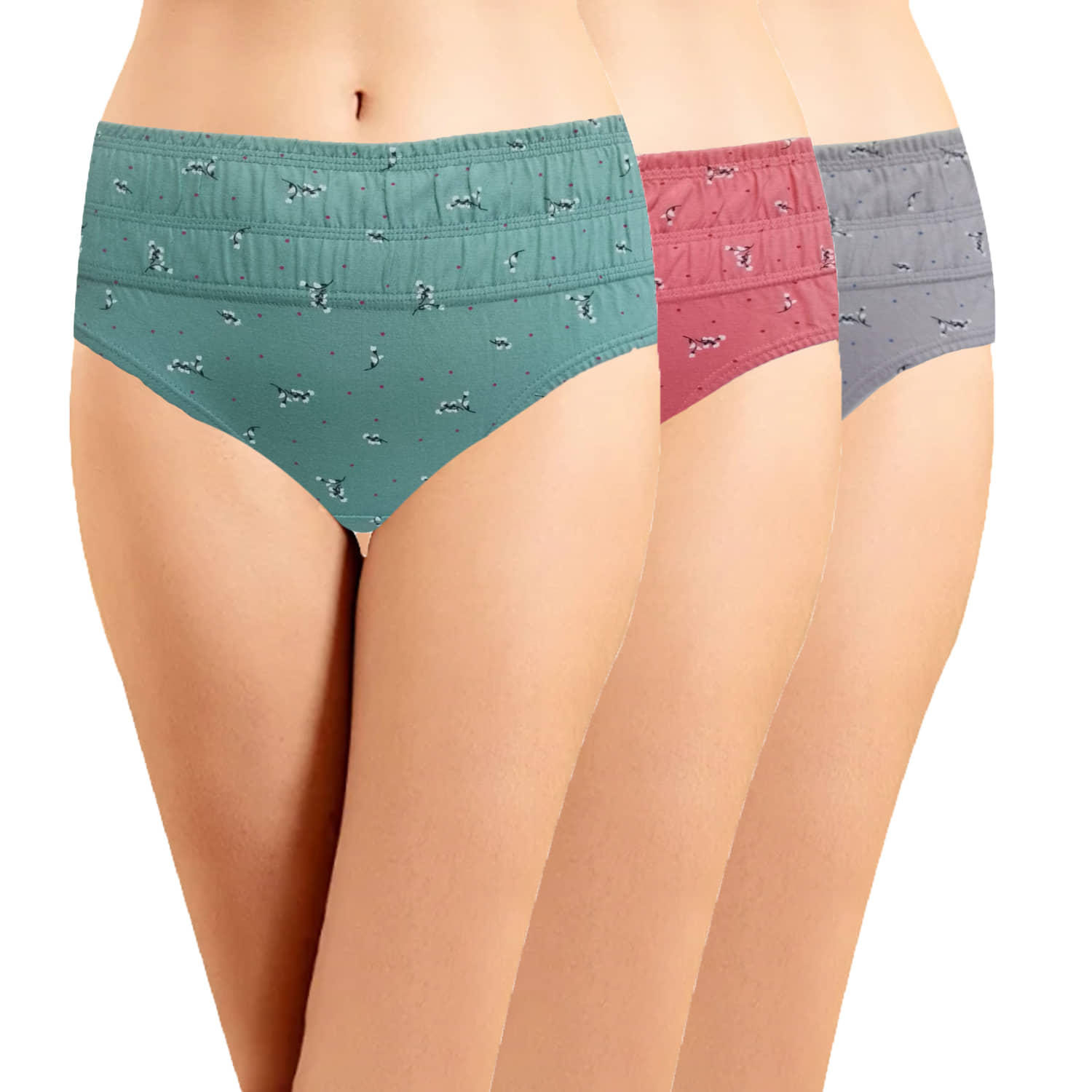 IN CARE LINGERIE Pack of 3 Cotton Printed Women's Hipster ( Multicolor ) ICIB-014