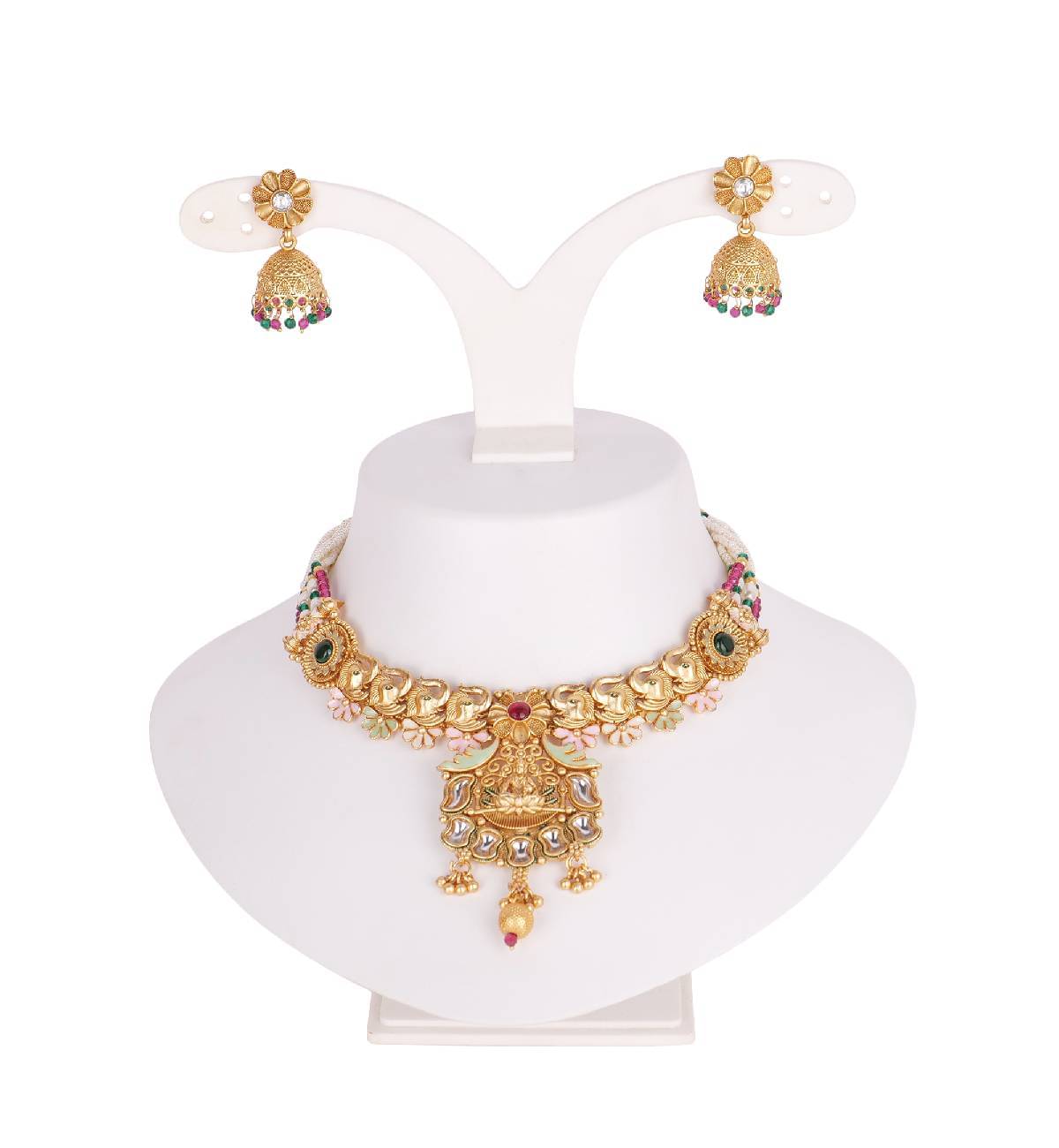     			Jiyanshi fashion Multicolor Copper Necklace Set ( Pack of 1 )