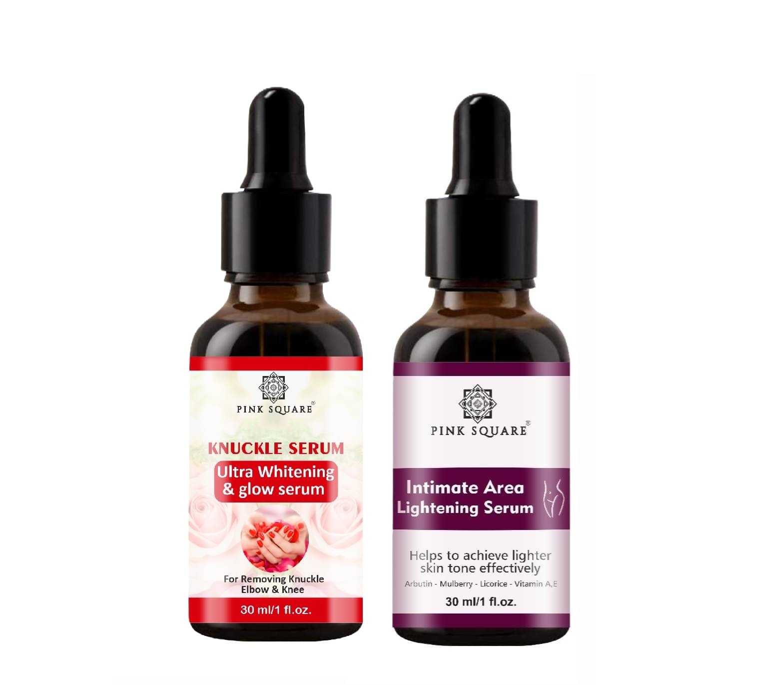 Knuckle Serum for Ultra Whiten & Glowing Skin & Intimate Area Lightening Serum for Lighter Skin Tone Effectively (Each,30ml) - Set of 2 Items Knuckle Serum for Ultra Whiten & Glowing Skin & Intimate Area Lightening Serum for Lighter Skin Tone Effectively (Each,30ml) - Set of 2 Items
