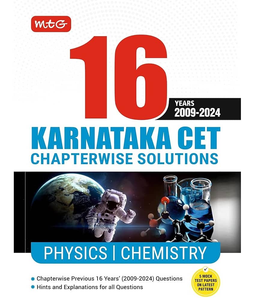 MTG 16 Years Karnataka CET Chapterwise Solutions Physics & Chemistry PYQ Book For 2025 Exam - KCET Previous Year Solved Question Papers | KCET Engineering & Medical Entrance Exam Books - Stationery | Buy online on ZillyBuy