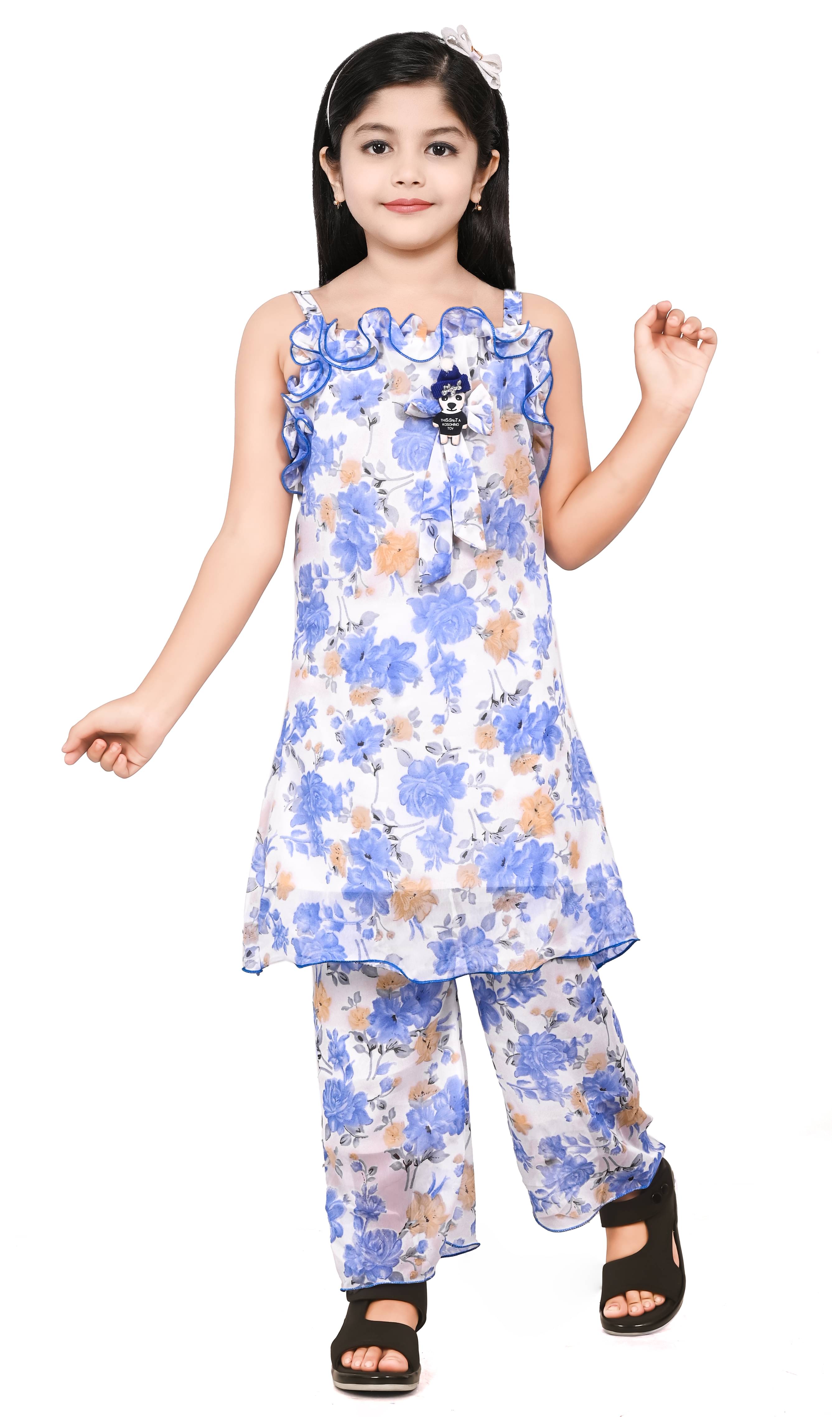     			NIPU CREATION Pack of 1 Girls Chiffon Top With Pants ( Multicolor )