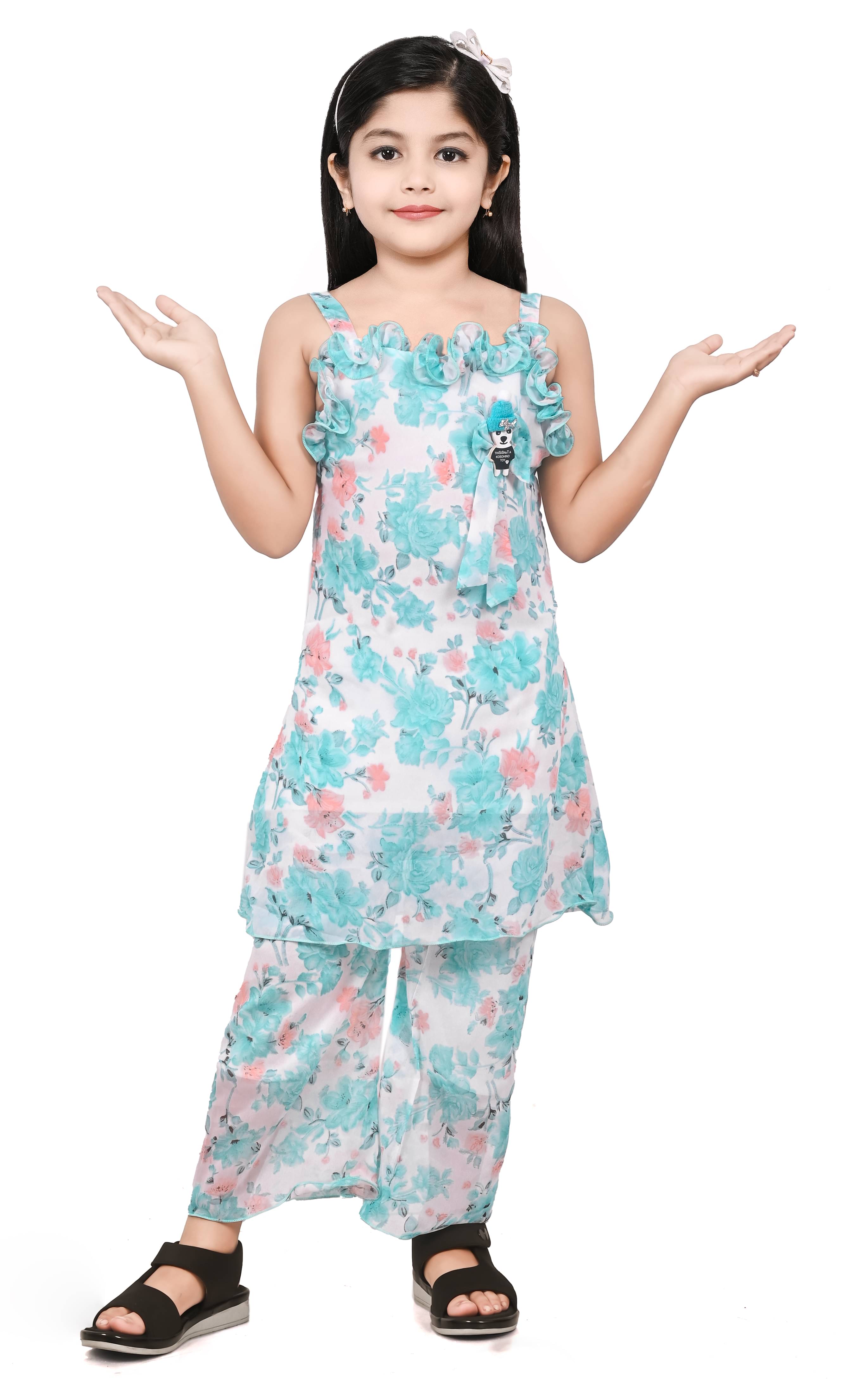     			NIPU CREATION Pack of 1 Girls Chiffon Top With Pants ( Multicolor )