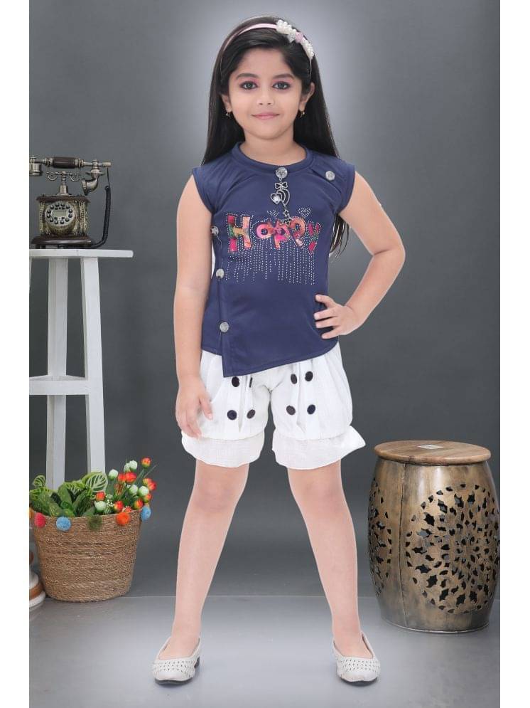 NIPU CREATION Pack of 1 Girls Cotton Blend Top With Shorts ( Multicolor ) NIPU CREATION Pack of 1 Girls Cotton Blend Top With Shorts ( Multicolor )