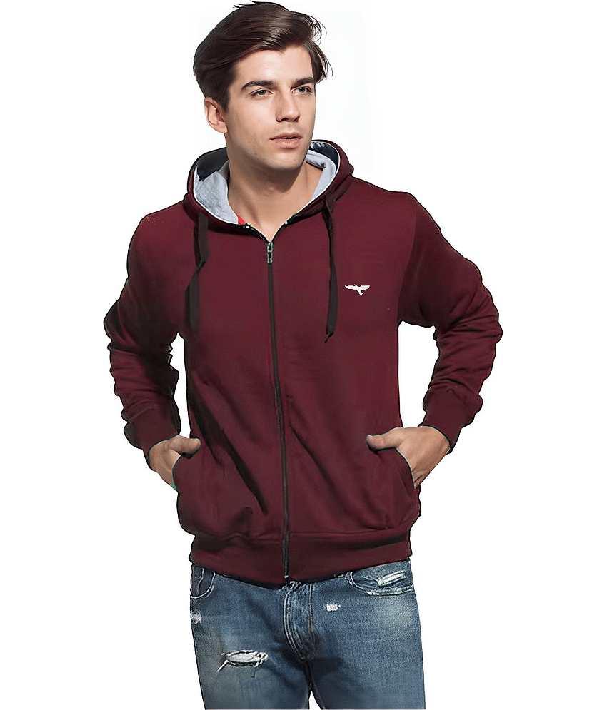 Reya Cotton Blend Men's Casual Jacket - Maroon ( Pack of 1 )