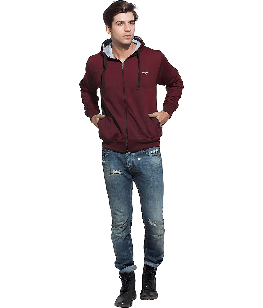 Reya Cotton Blend Men's Casual Jacket - Maroon ( Pack of 1 )