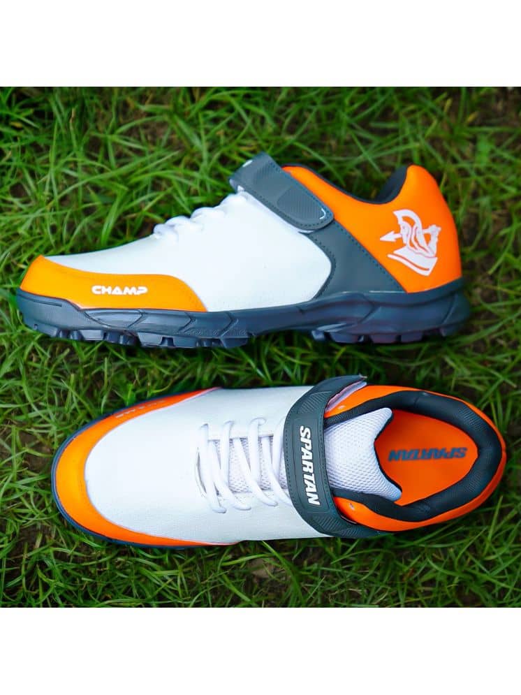 Spartan Champ White,Orange Cricket Shoes - Sports Shoes | Buy online on ZillyBuy