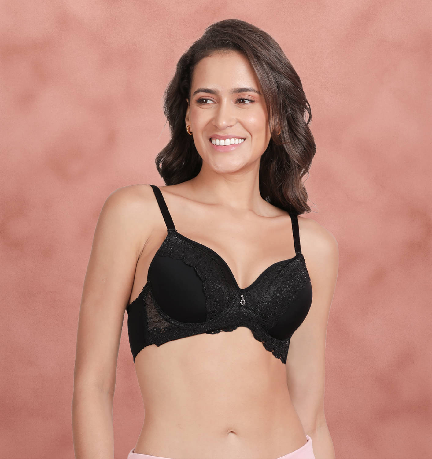 Susie Nylon Lightly Padded Women's Balconette Bra ( Black ) S51115-BlackBeauty Susie Nylon Lightly Padded Women's Balconette Bra ( Black ) S51115-BlackBeauty