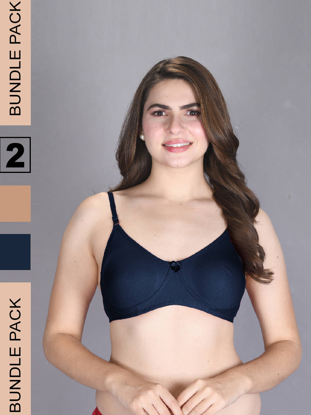 lux venus Pack of 2 Cotton Non Padded Women's T-Shirt Bra ( Beige ) VEN_BRA163_NVY_SK_2PC     			lux venus Pack of 2 Cotton Non Padded Women's T-Shirt Bra ( Beige ) VEN_BRA163_NVY_SK_2PC