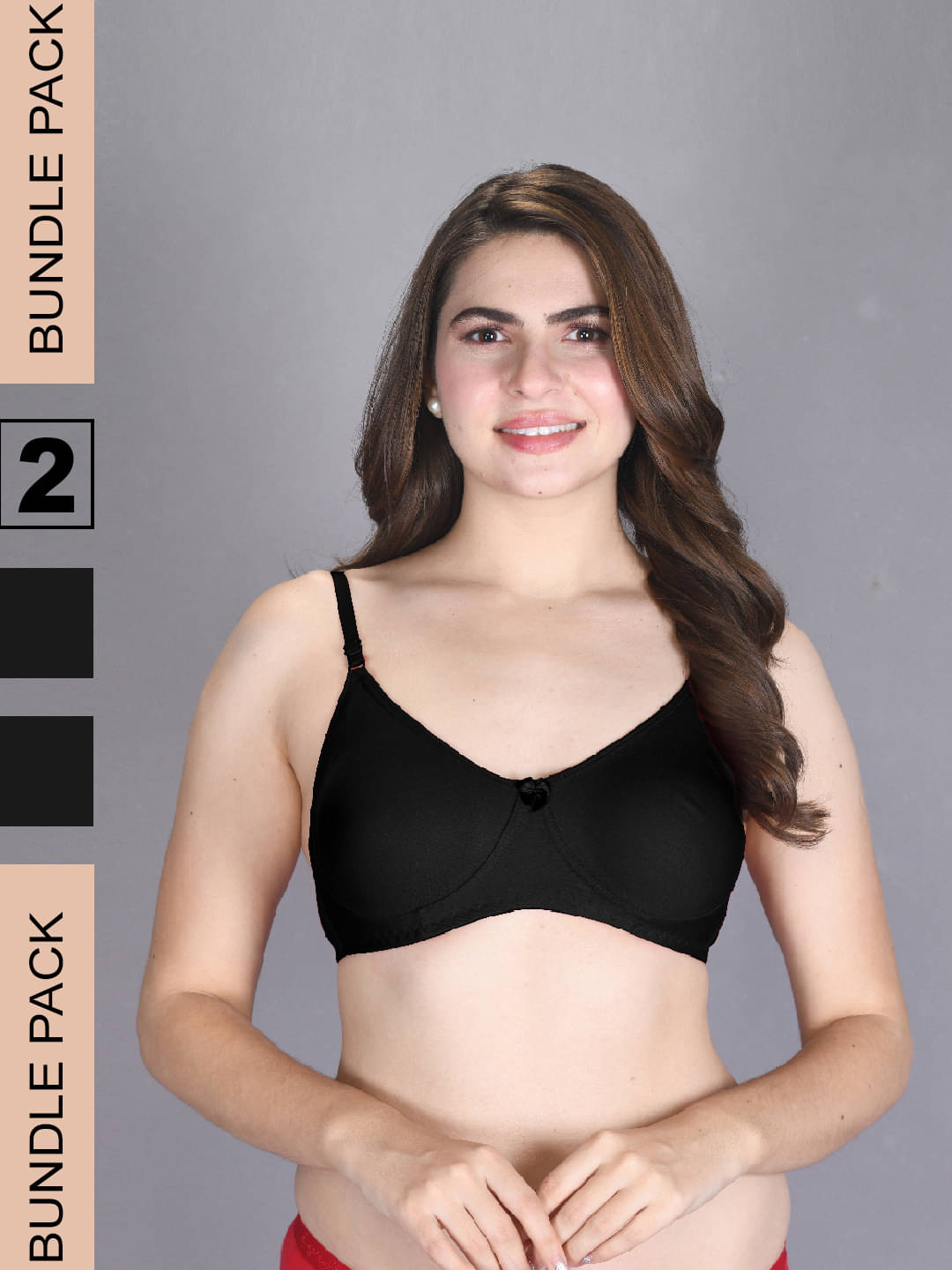 lux venus Pack of 2 Cotton Non Padded Women's T-Shirt Bra ( Black ) VEN_BRA163_BLK_2PC lux venus Pack of 2 Cotton Non Padded Women's T-Shirt Bra ( Black ) VEN_BRA163_BLK_2PC