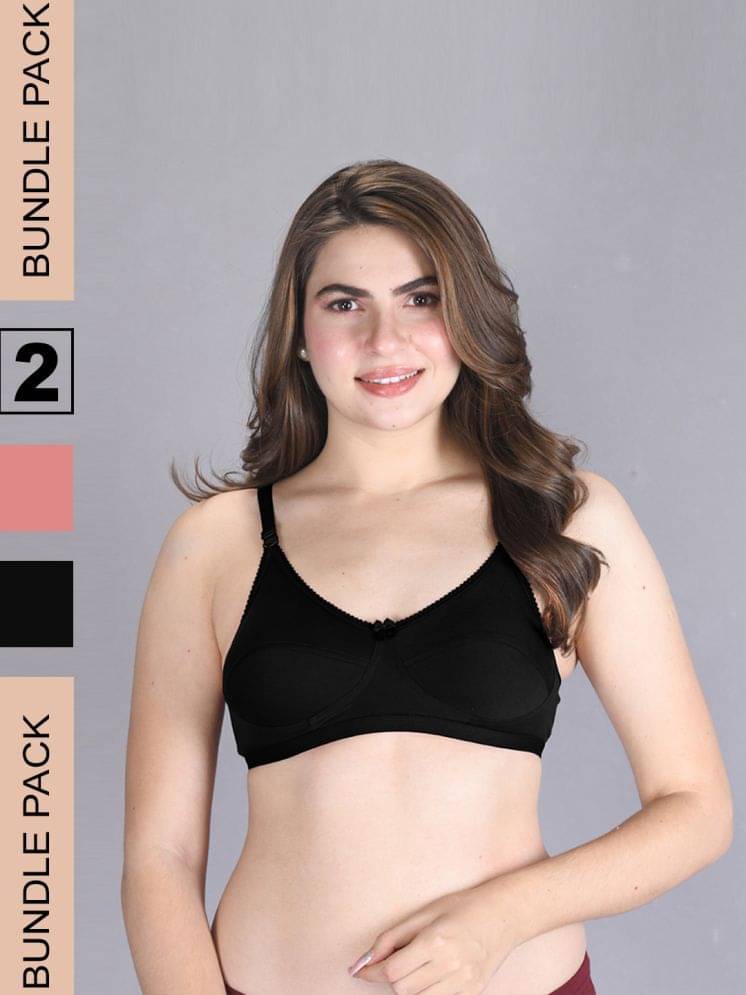 lux venus Pack of 2 Cotton Non Padded Women's Everyday Bra ( Black ) VEN_BRA162_BLK_PCH_2PC lux venus Pack of 2 Cotton Non Padded Women's Everyday Bra ( Black ) VEN_BRA162_BLK_PCH_2PC