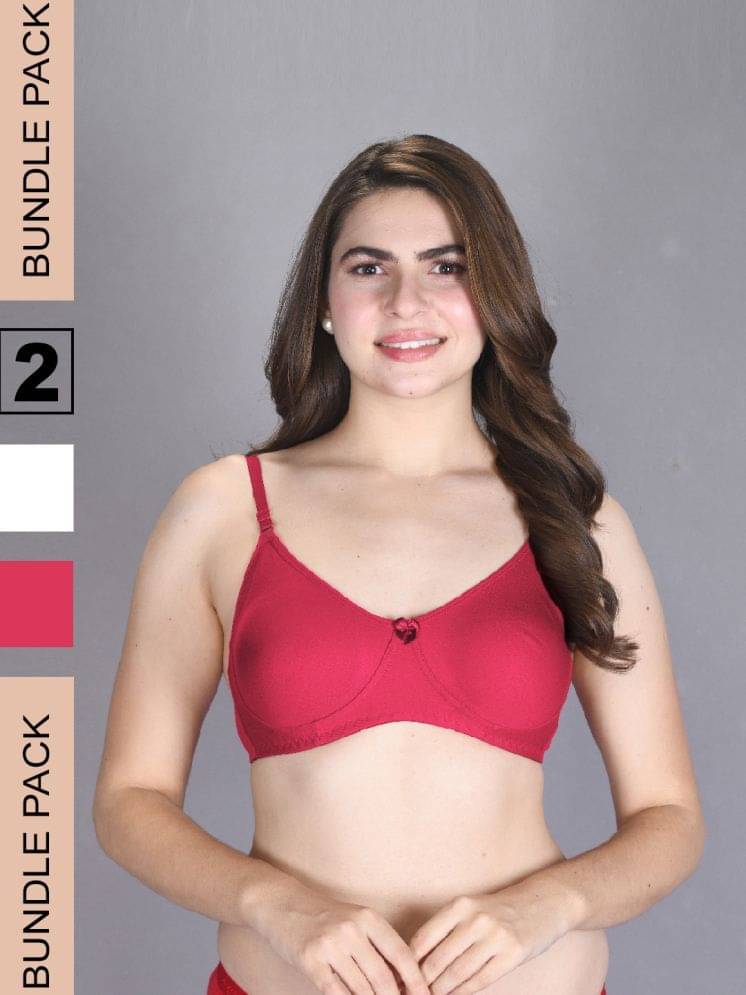     			lux venus Pack of 2 Cotton Non Padded Women's T-Shirt Bra ( White ) VEN_BRA163_FCA_WH_2PC