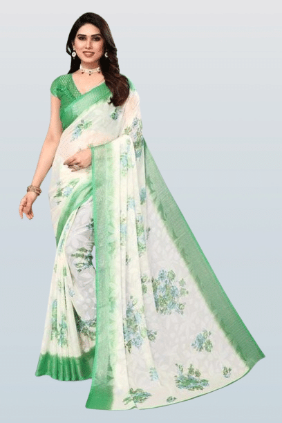 mahalaxmi fab Chiffon Printed Saree With Unstitched Blouse Piece ( Green ) mahalaxmi fab Chiffon Printed Saree With Unstitched Blouse Piece ( Green )