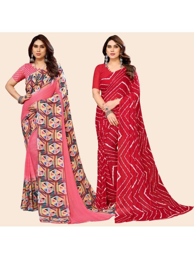     			ANAND SAREES Georgette Printed Saree With Unstitched Blouse Piece ( Multicolour )