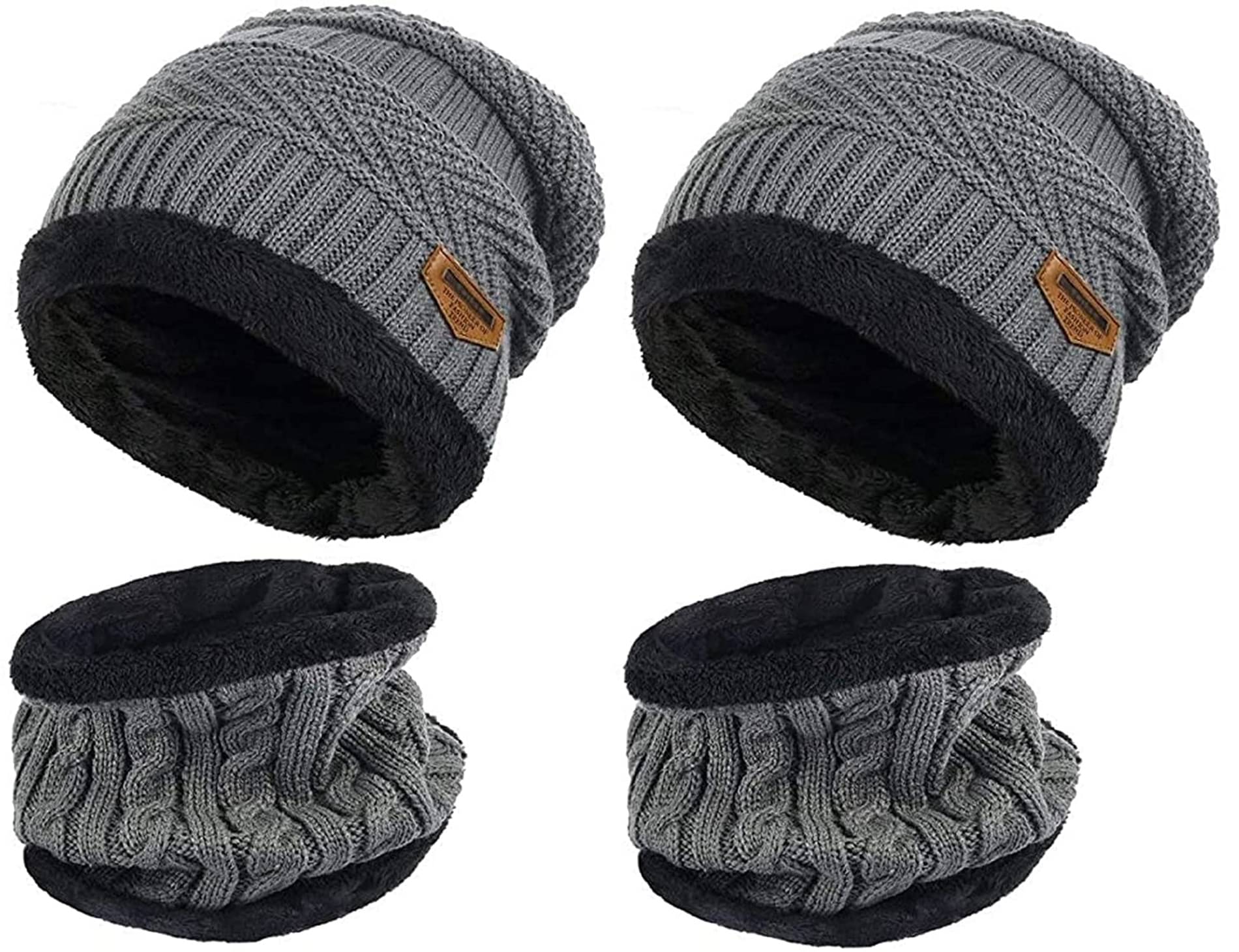     			ATIPRIYA Grey Woollen Men's Cap ( Pack of 2 )
