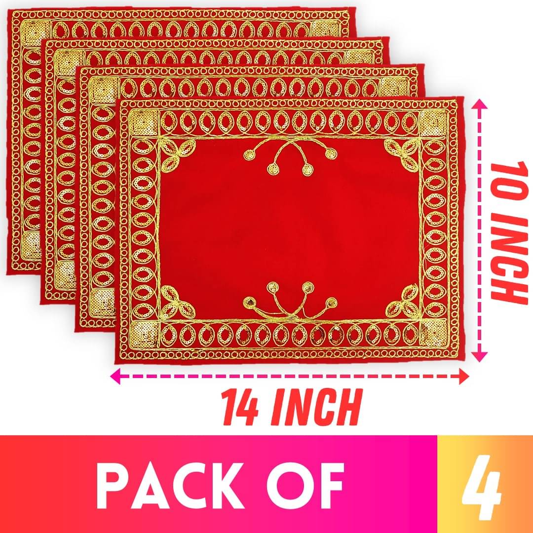     			Bhakti Lehar Pooja Cloth for God Idol ( 10 x 14 Inch ) ( Pack of 4 )