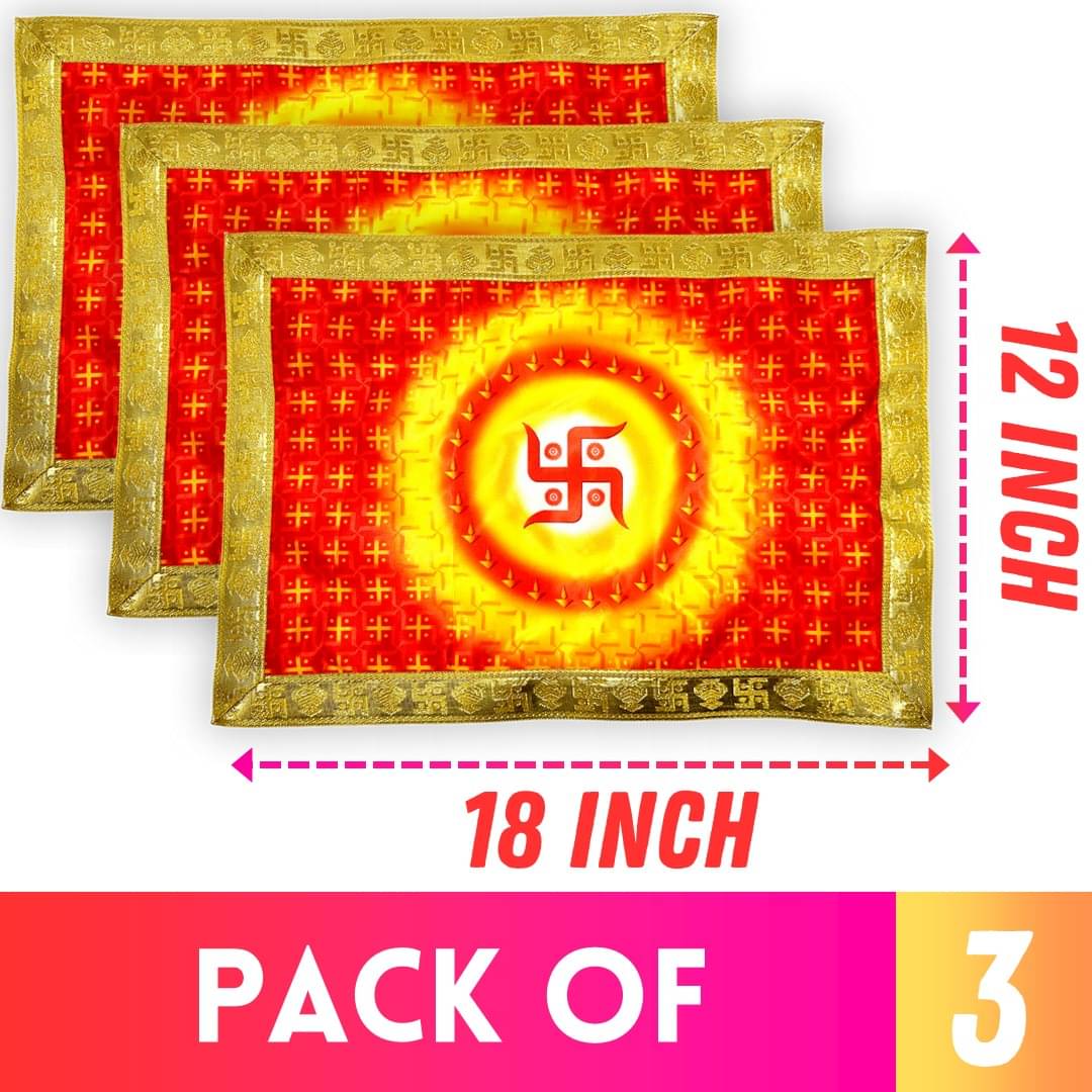     			Bhakti Lehar Pooja Cloth for God Idol ( 12 x 18 Inch ) ( Pack of 3 )