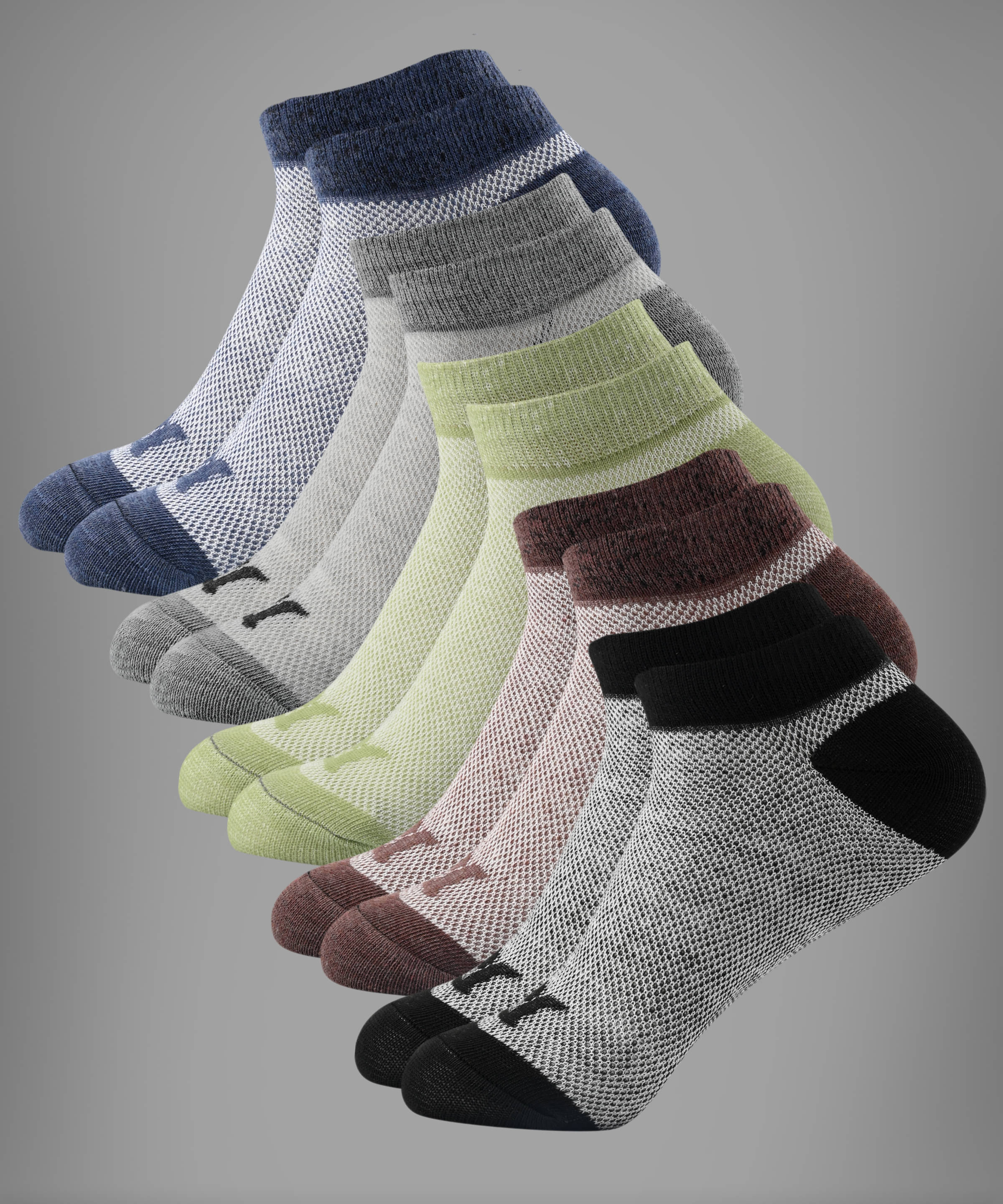     			Brucella Blended Men's Solid Multicolor Ankle Length Socks ( Pack of 5 )
