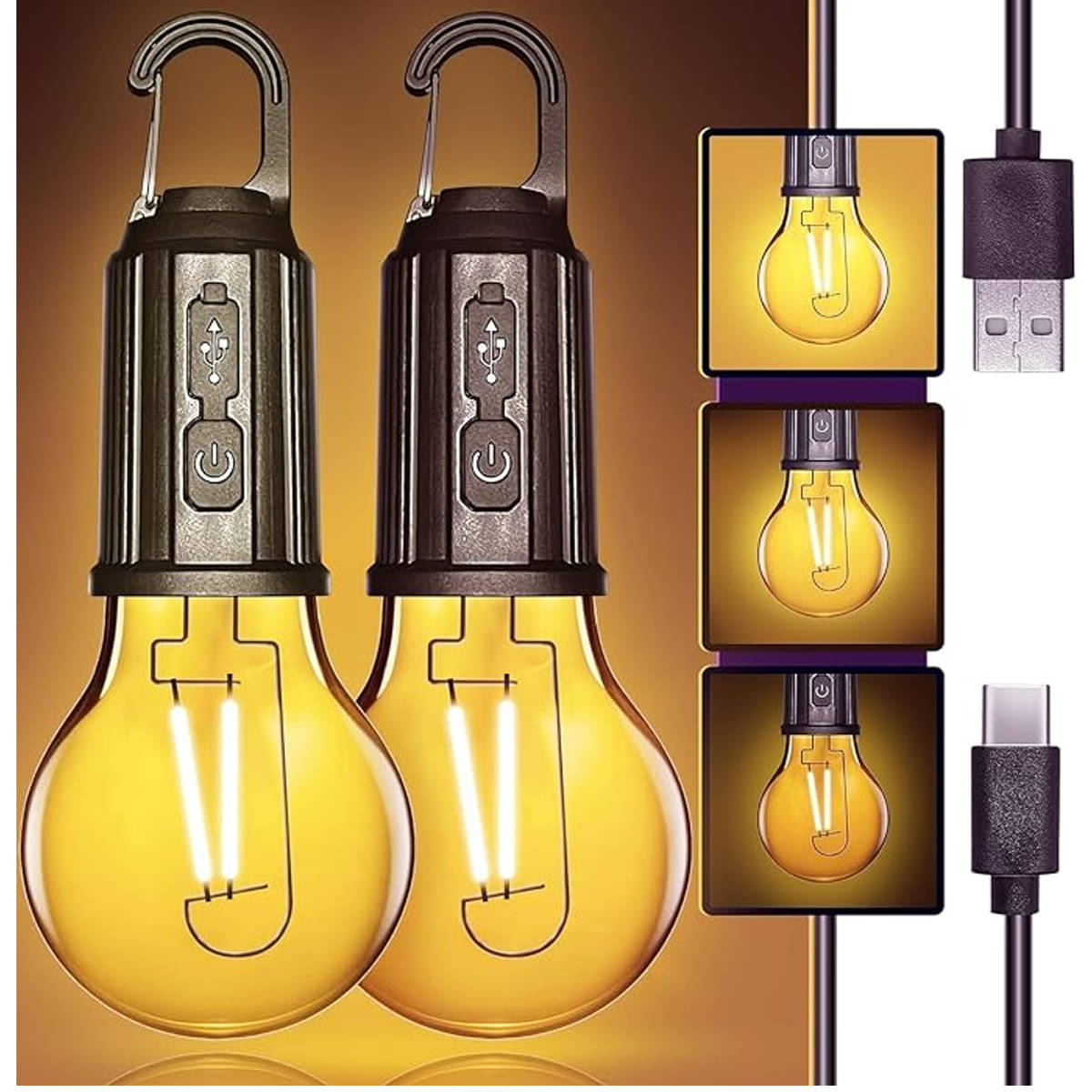     			CIELKART  3Mode Type-C Charging  Bulb Light 24W Yellow Emergency Light ( Pack of 2 )