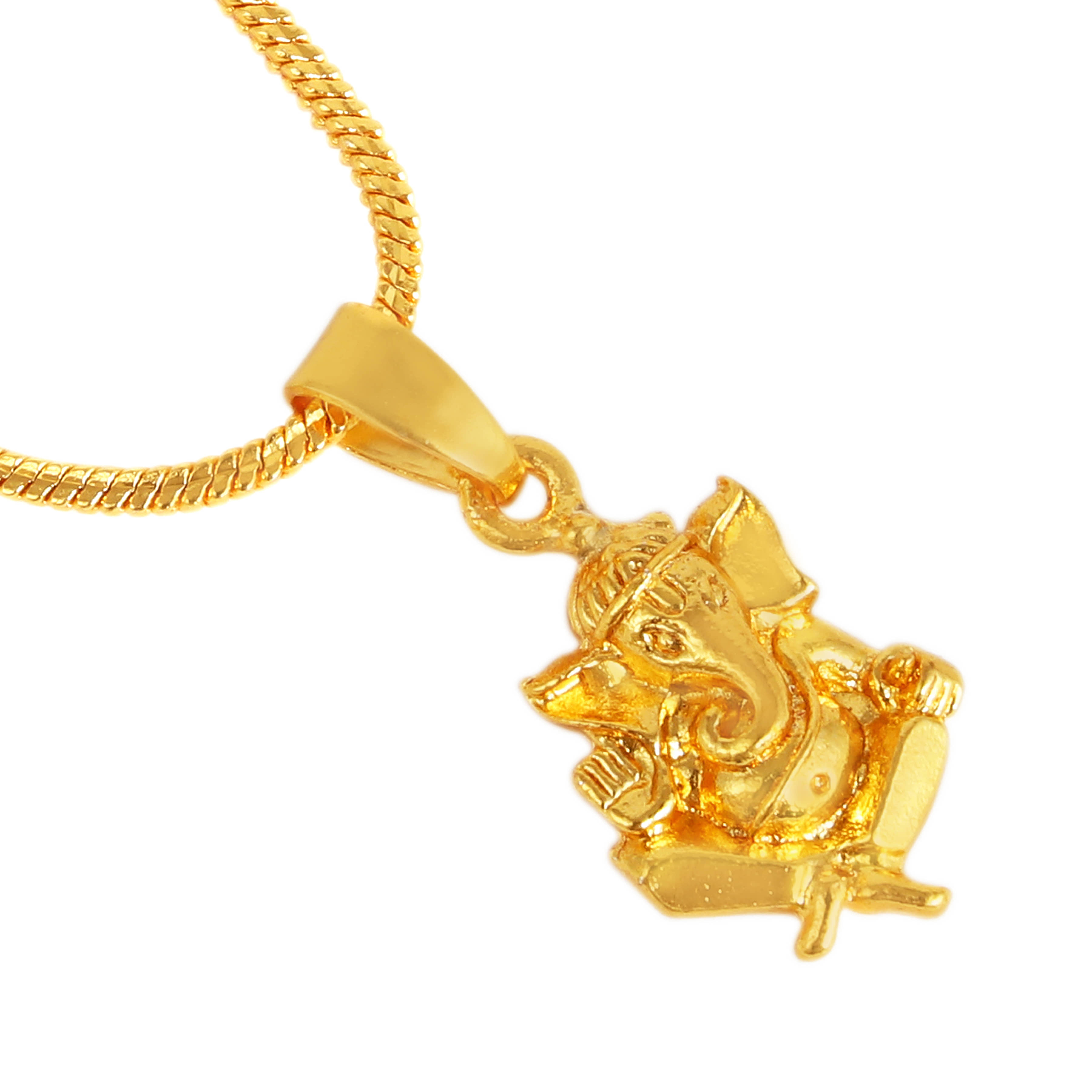 Charms Gold Religious Pendant With Chain ( Pack of 1 )