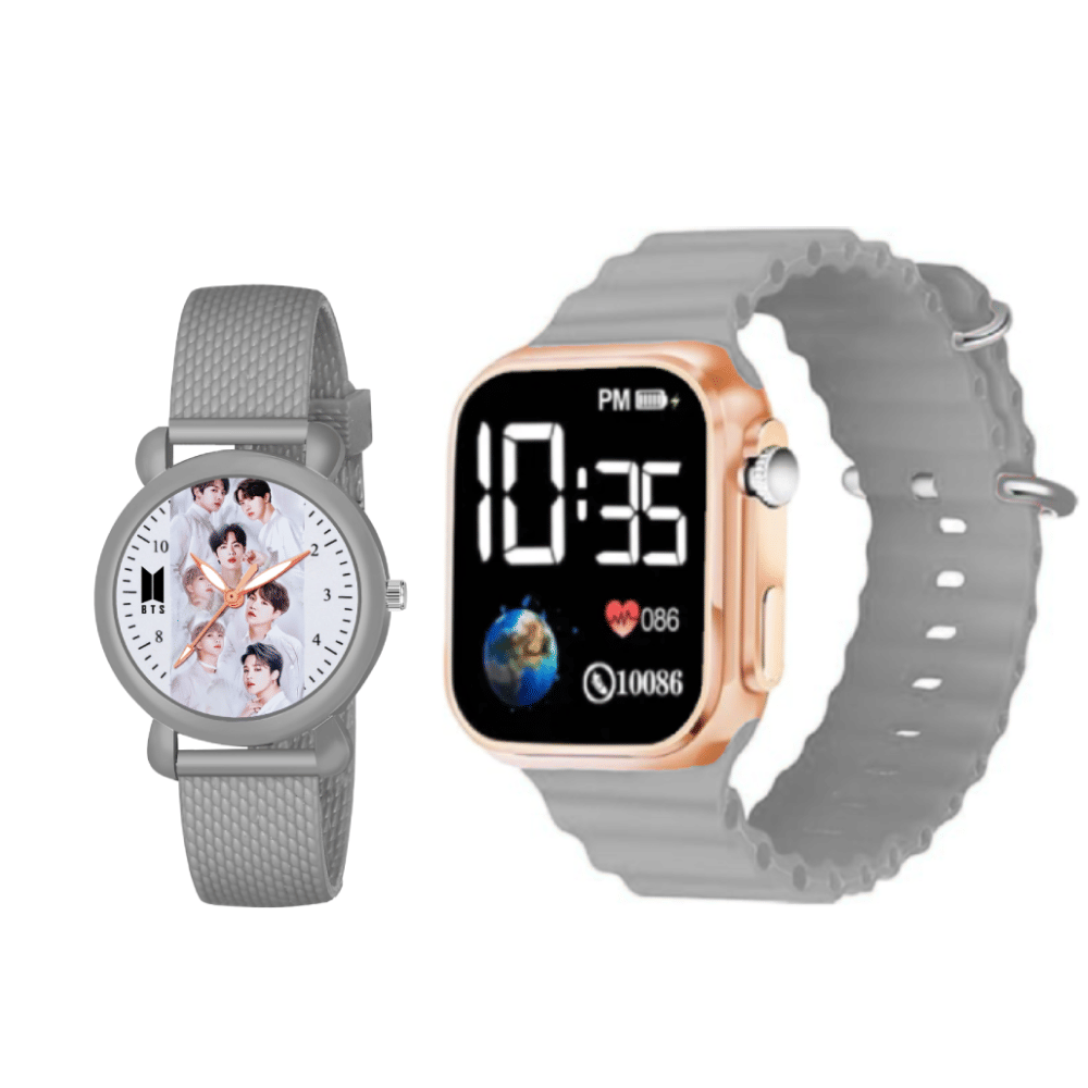 DECLASSE Light Grey Silicon Analog-Digital Men's Watch     			DECLASSE Light Grey Silicon Analog-Digital Men's Watch