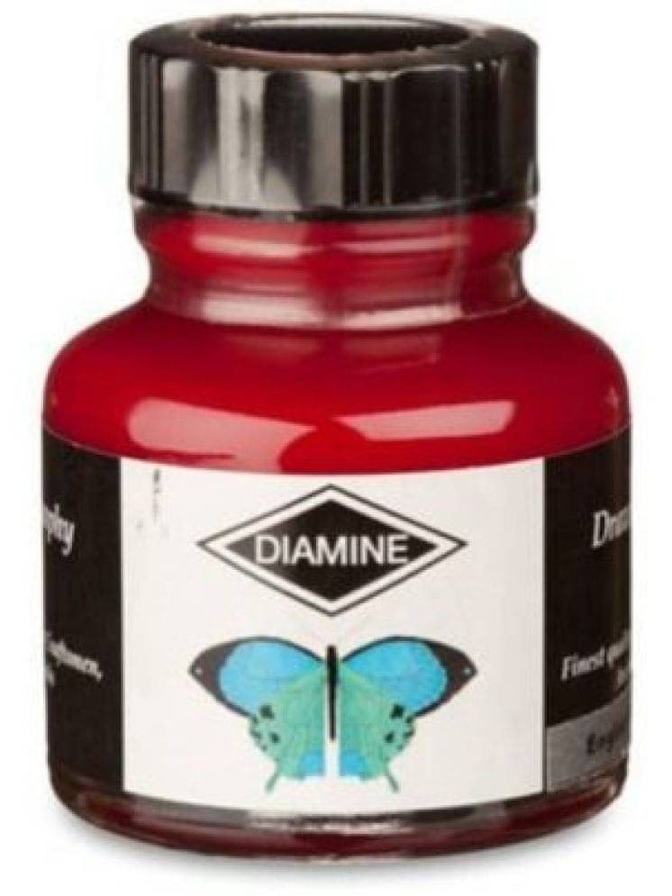     			Diamine Calligraphy and Drawing Acrylic English Red Ink – 30ml Bottle