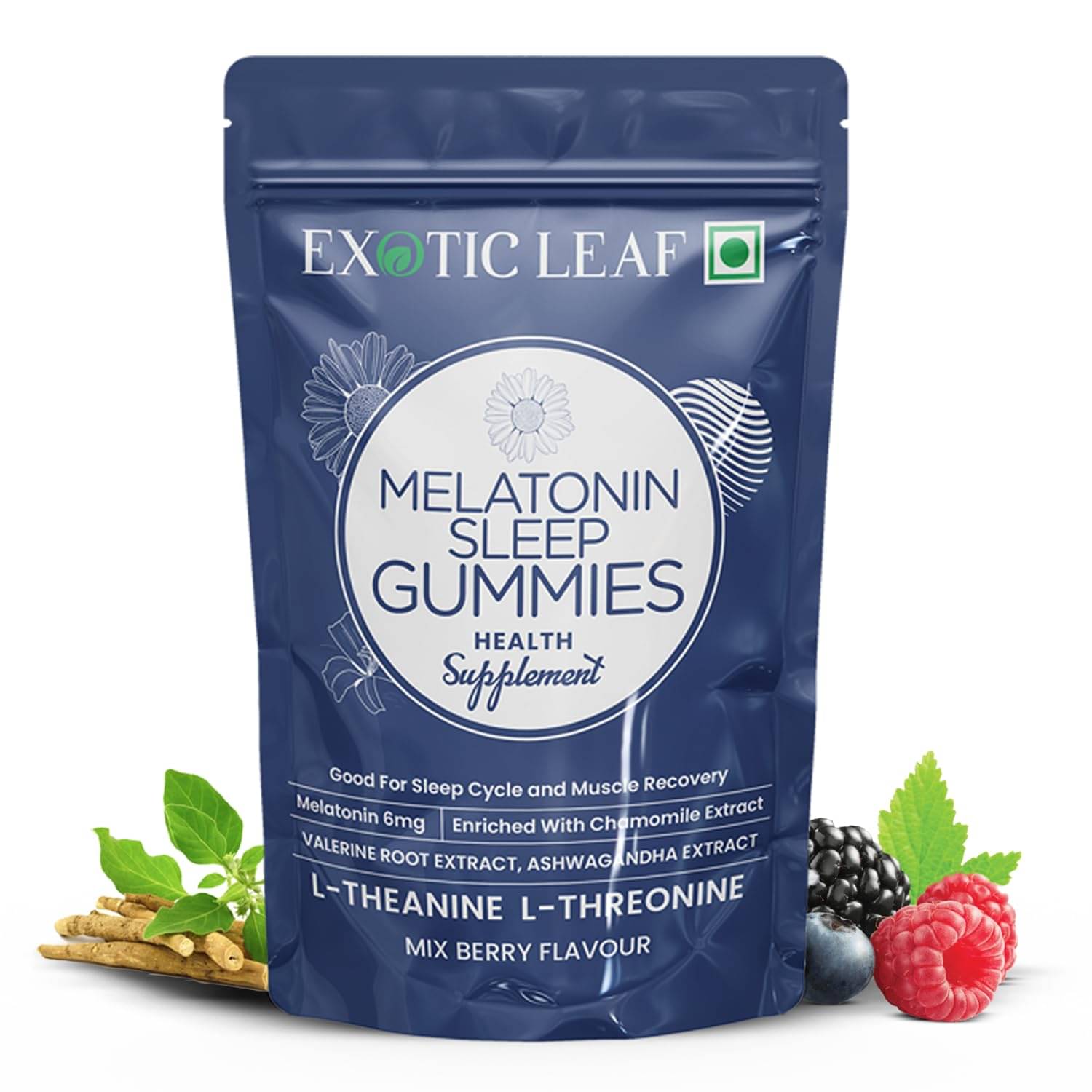     			Exotic Leaf Melatonin Sleep Gummies for Relaxation, Stress Relief & Better Sleep (30 Nos)