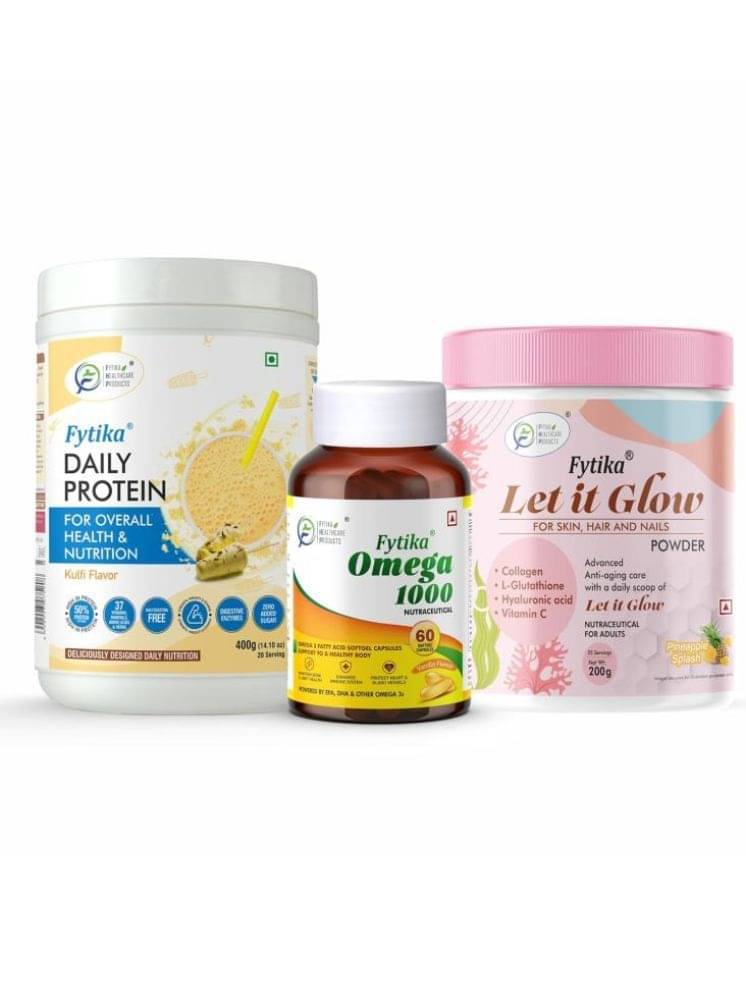 FYTIKA Protein + Omega1000 + Collagen 3 gm Pack of 3     			FYTIKA Protein + Omega1000 + Collagen 3 gm Pack of 3