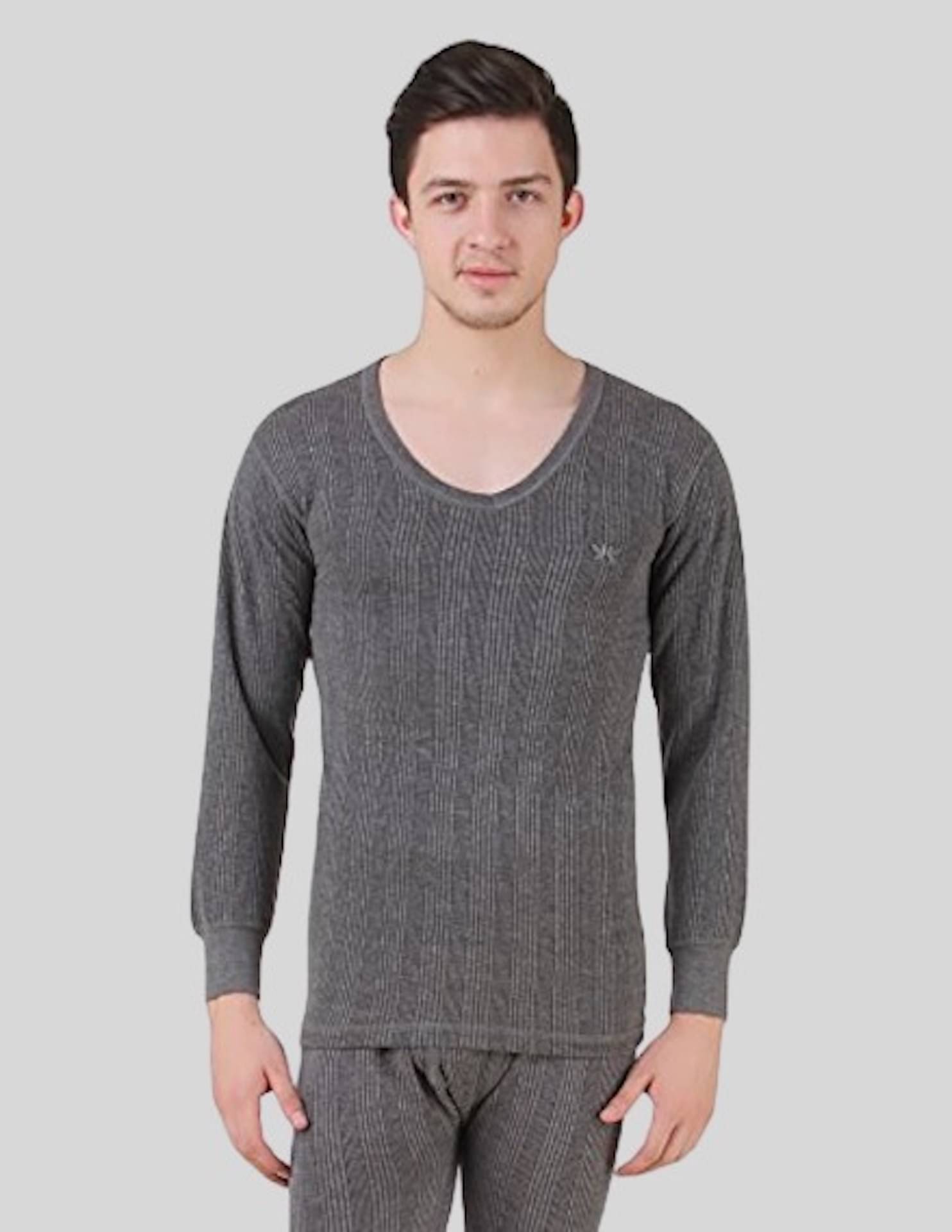     			Hap Kings Pack of 1 Cotton Blend Thermal Tops For Men's ( Grey )