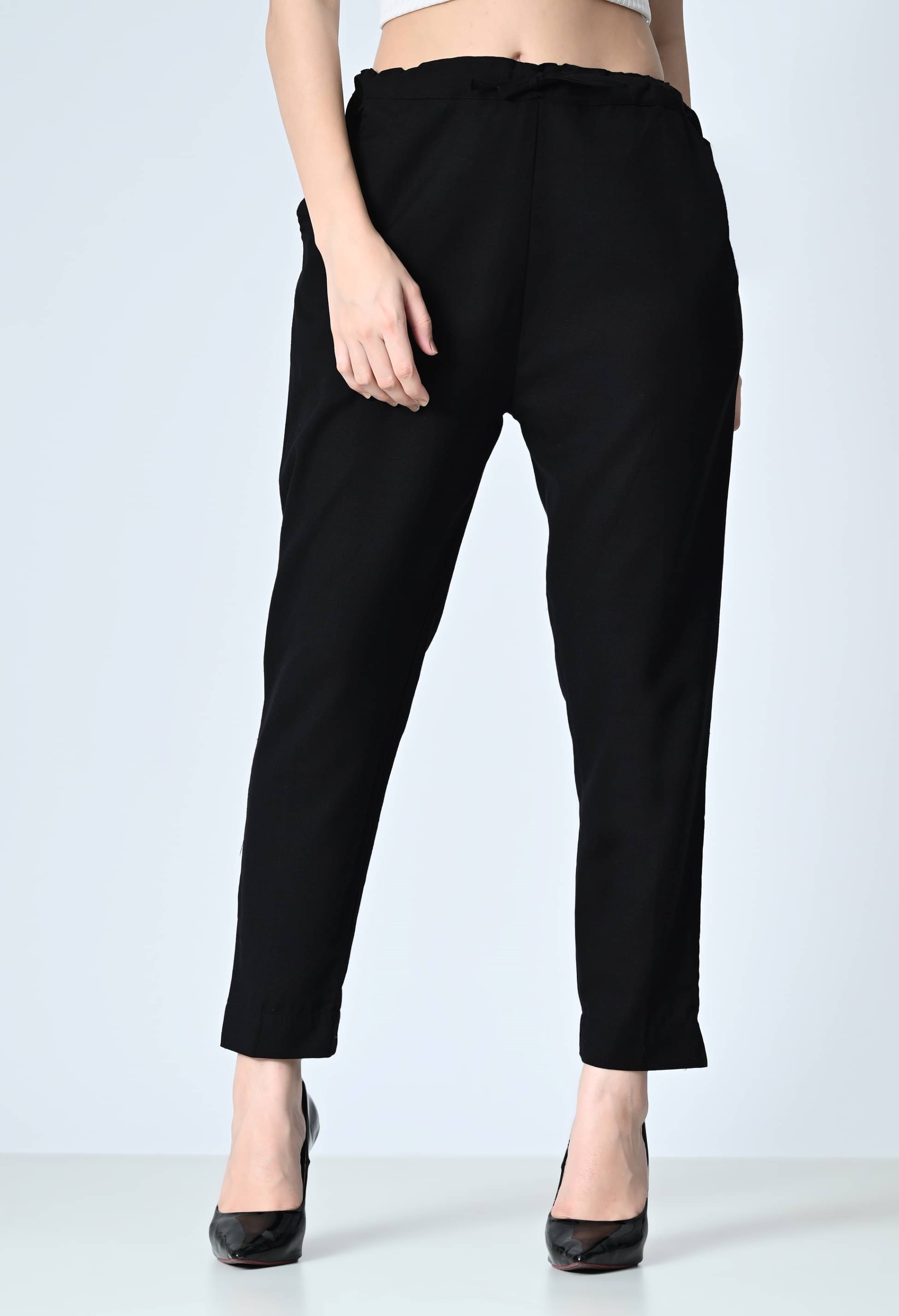     			MAURYA Black Cotton Straight Women's Formal Pants ( Pack of 1 )