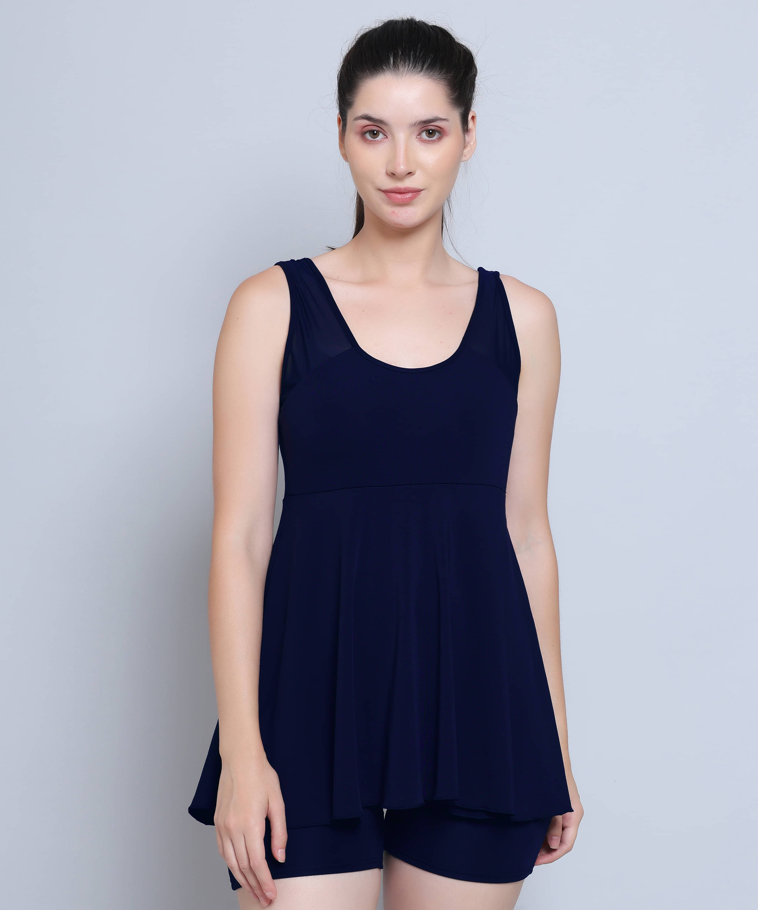     			MEGASKA Blue One Piece Swimming Costume