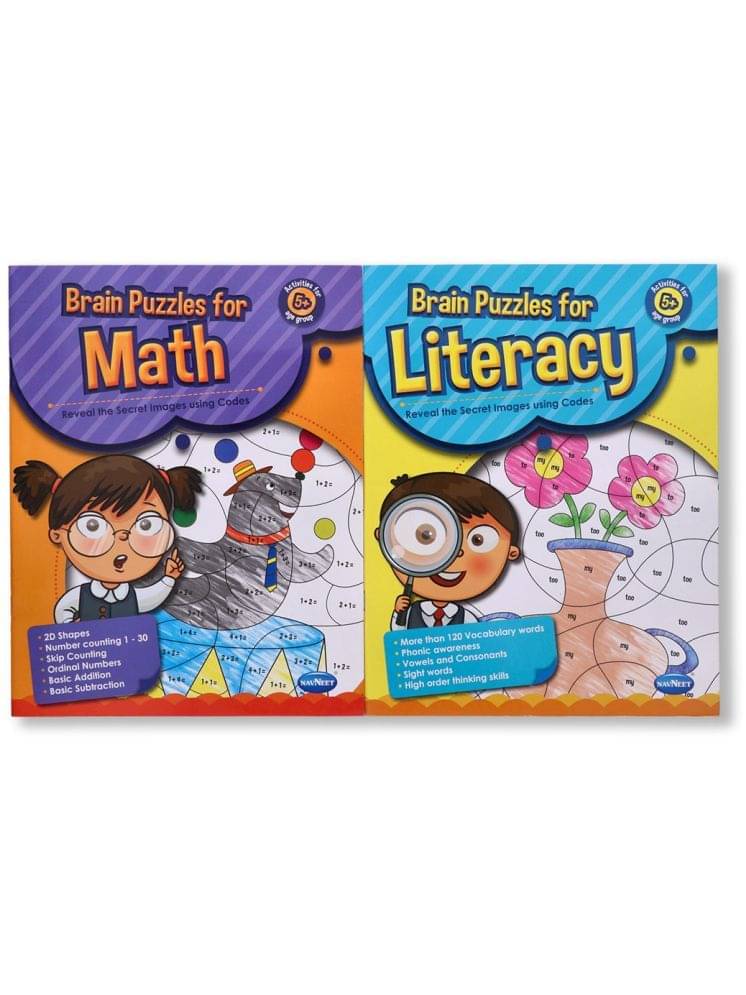 Navneet Brain Puzzle Activity Books - Brain activities for kids - Foundational Literacy & Numeracy books - Age 5+ - Educational - Phonics, Numbers, Place value, Addition Navneet Brain Puzzle Activity Books - Brain activities for kids - Foundational Literacy & Numeracy books - Age 5+ - Educational - Phonics, Numbers, Place value, Addition
