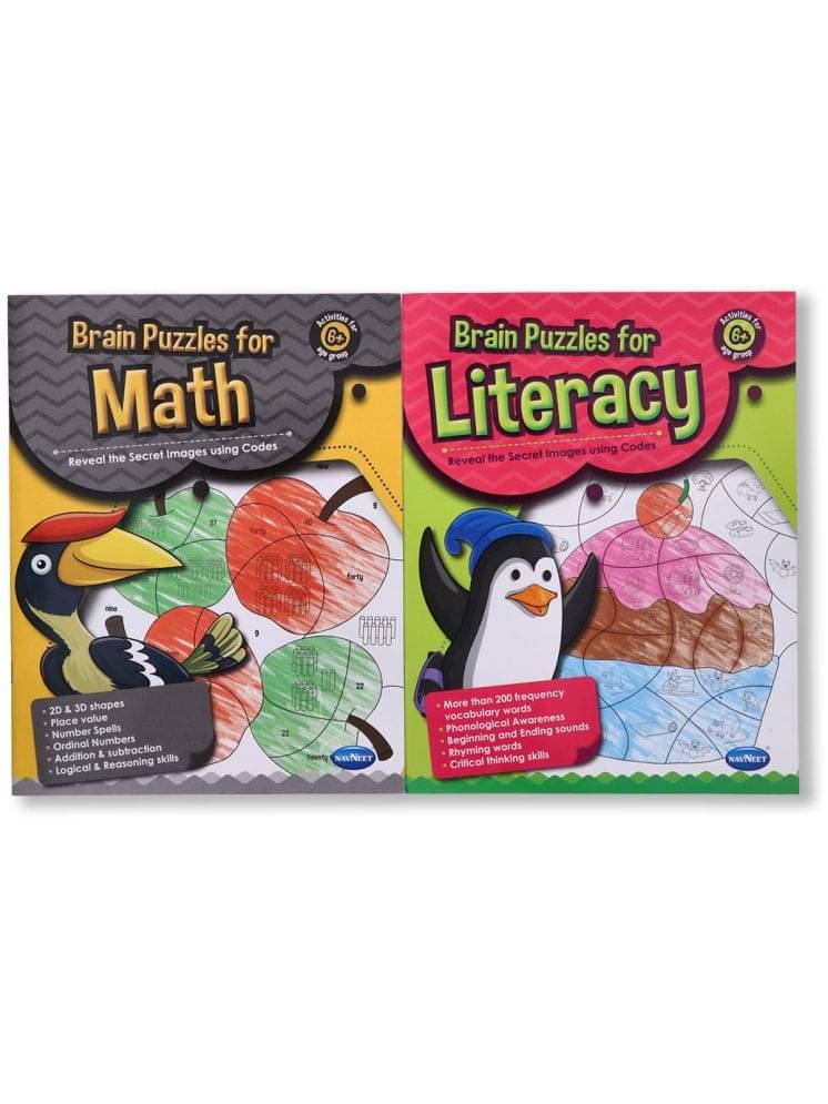 Navneet Brain Puzzle Activity Books - Brain activities for kids - Foundational Literacy & Numeracy books - Age 6+ Educational - Phonics, spells, Numbers, Add, Subtract Navneet Brain Puzzle Activity Books - Brain activities for kids - Foundational Literacy & Numeracy books - Age 6+ Educational - Phonics, spells, Numbers, Add, Subtract