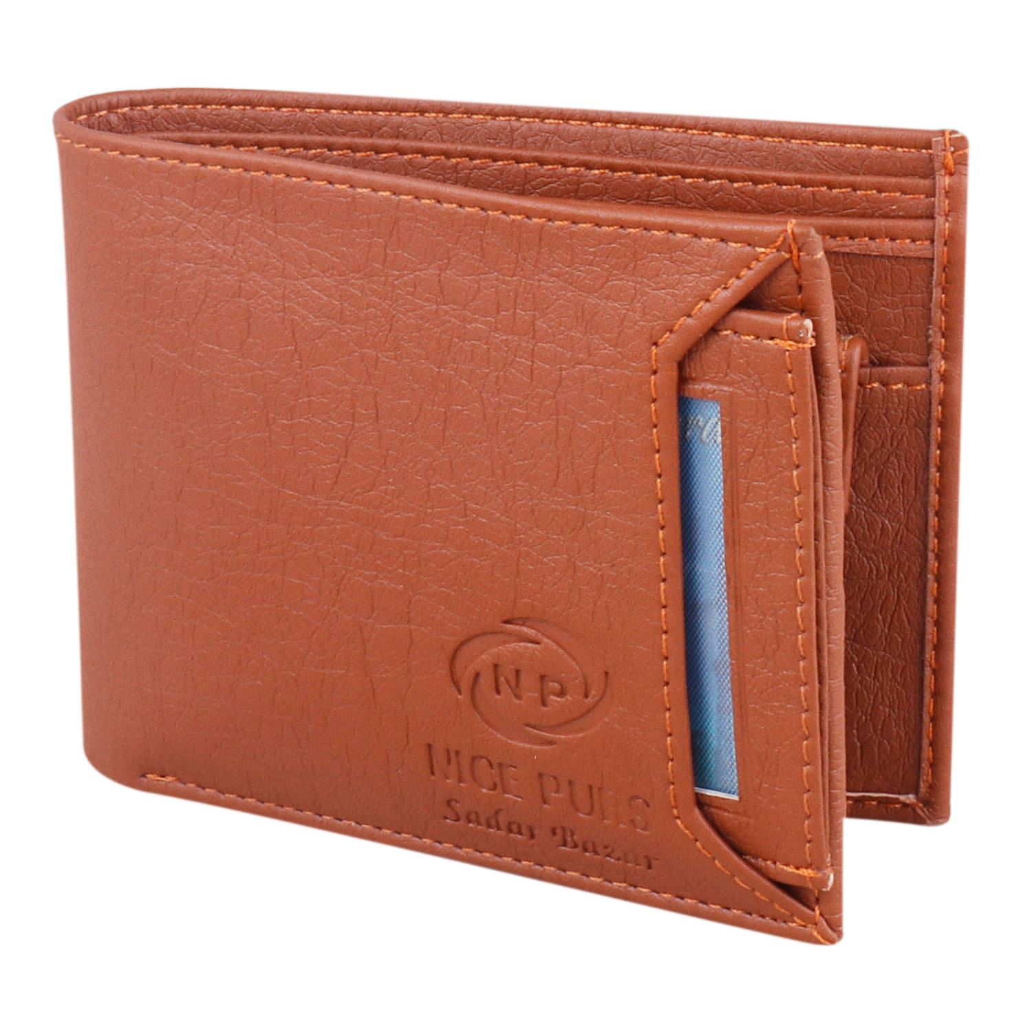     			Nice Purse Tan PU Men's Two Fold Wallet ( Pack of 1 )